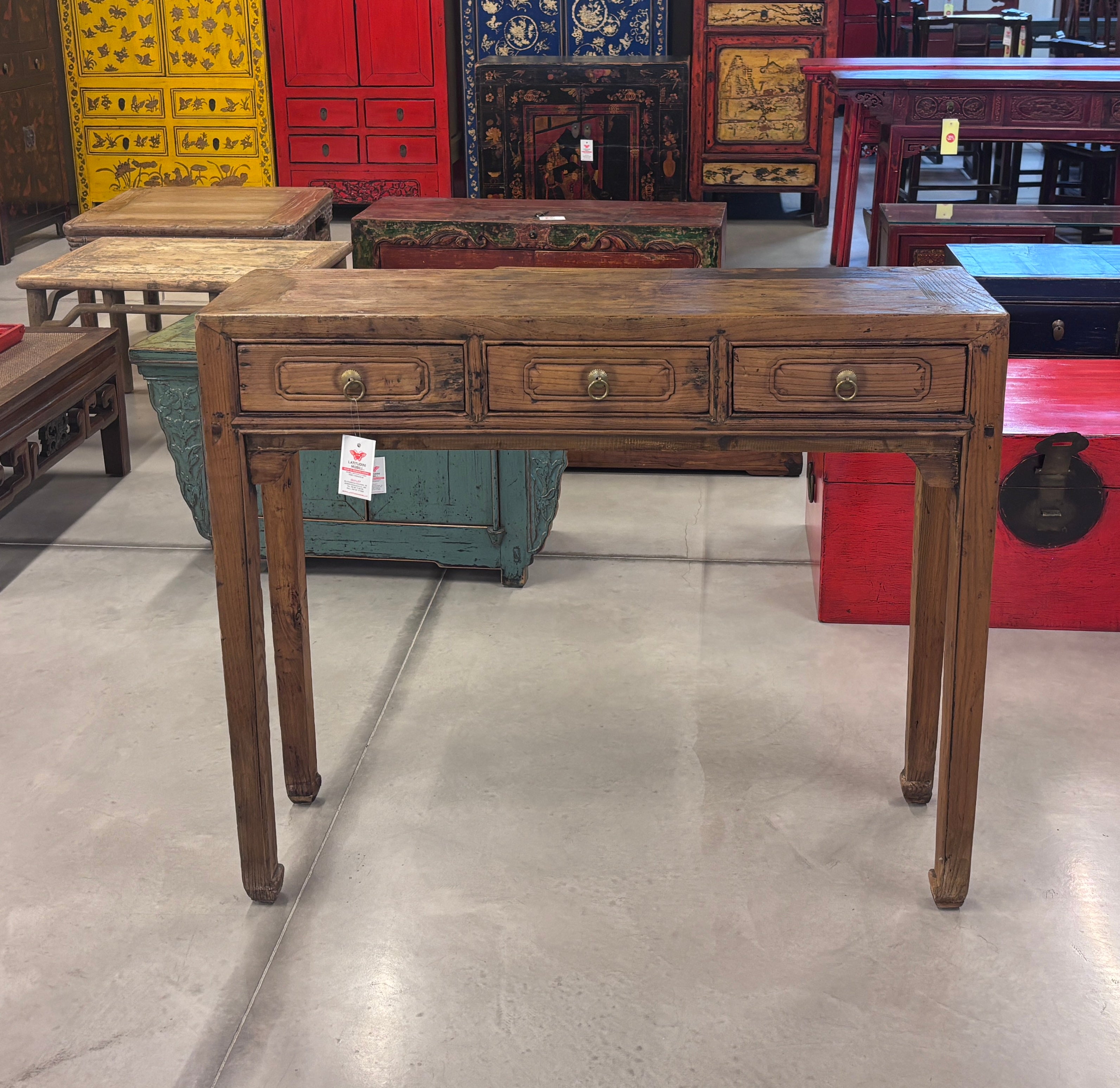 STRETTA CONSOLLE CON CASSETTI OLMO CINESE