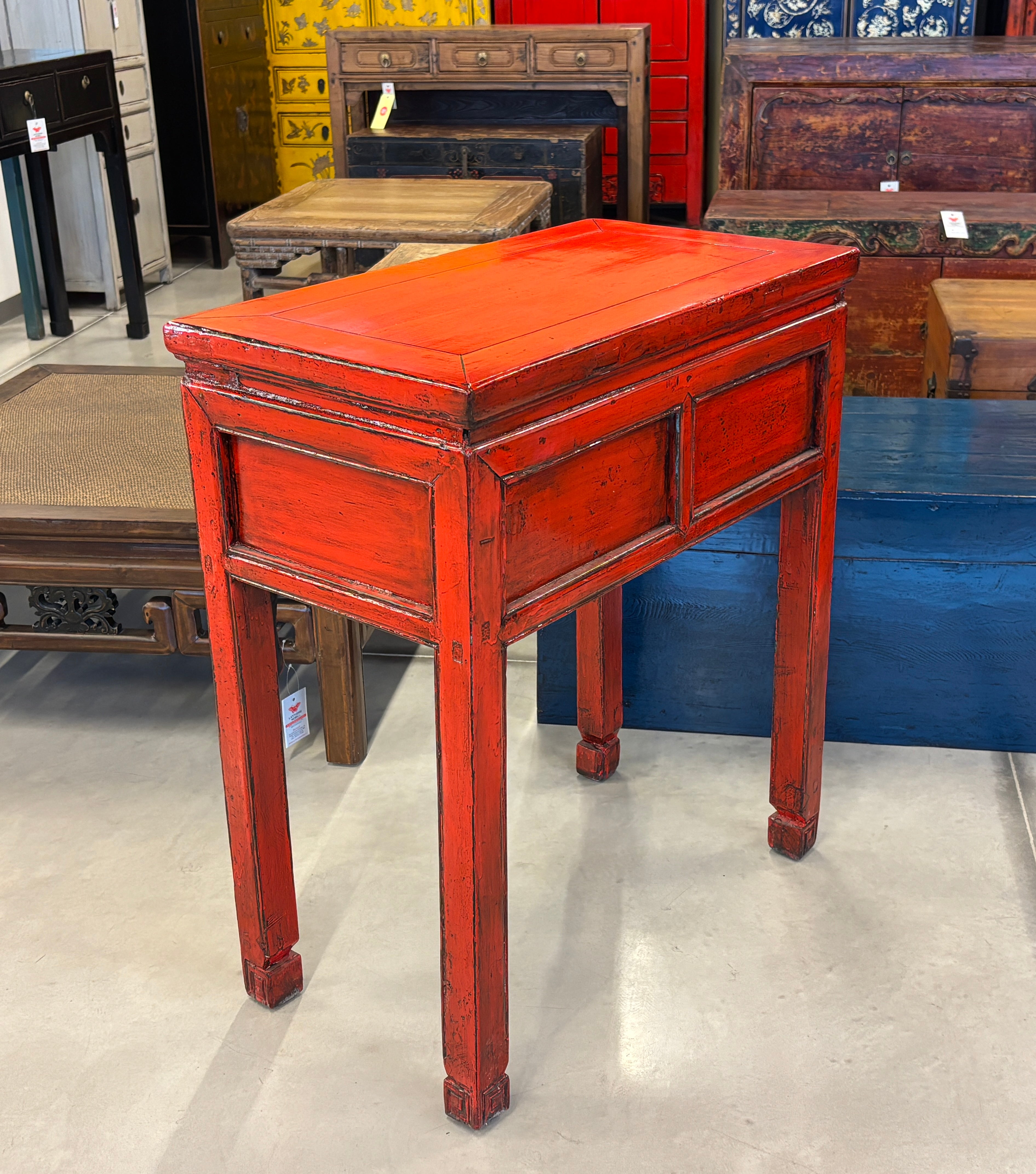 TAVOLO CONSOLLE CINESE LACCA ROSSA