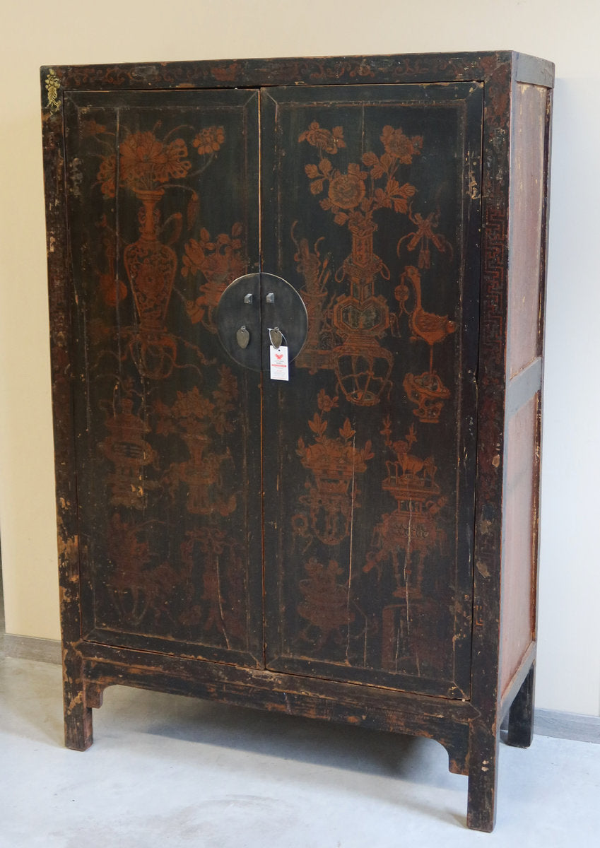 GRANDE ARMADIO SHANXI NERO DECORATO