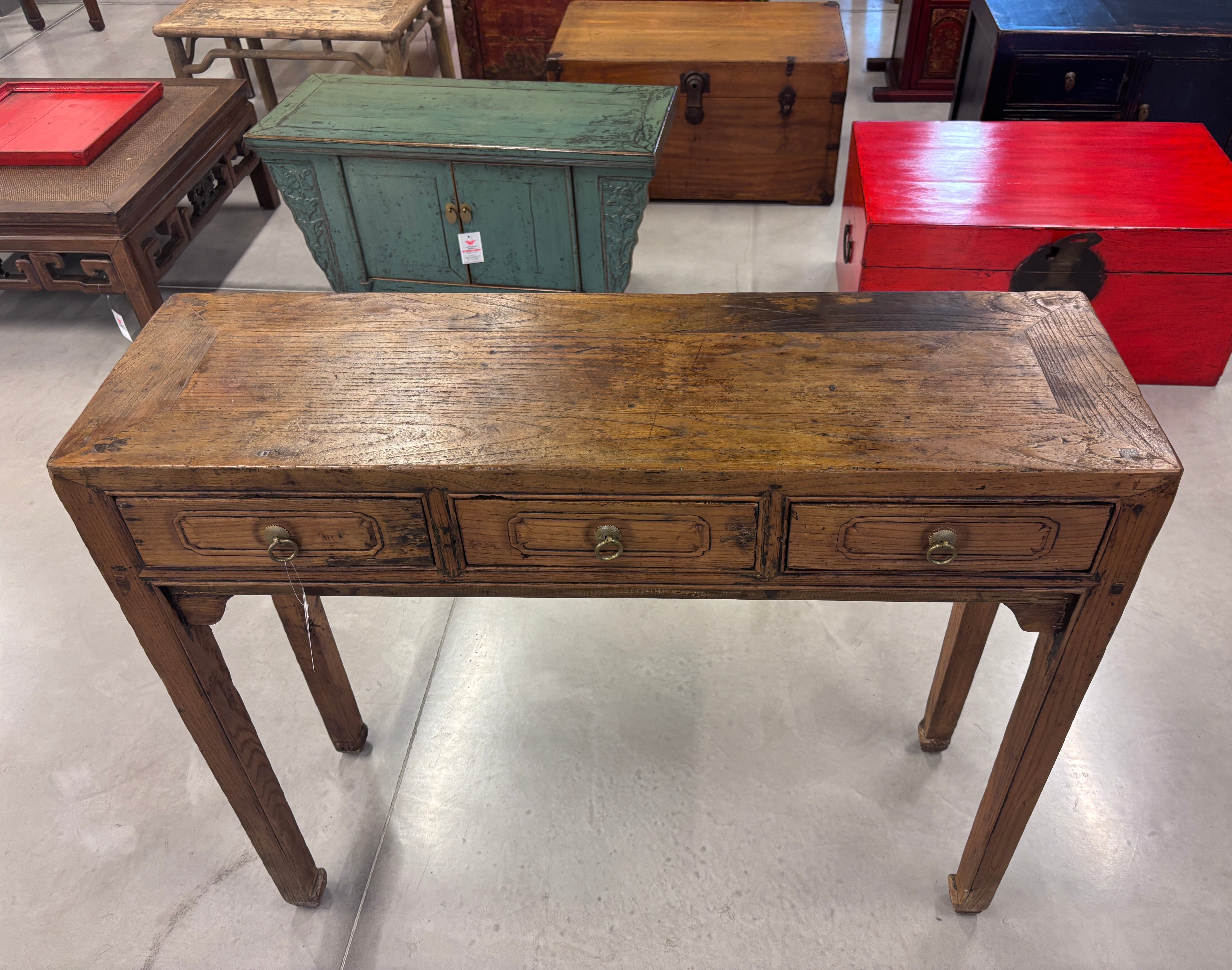 STRETTA CONSOLLE CON CASSETTI OLMO CINESE