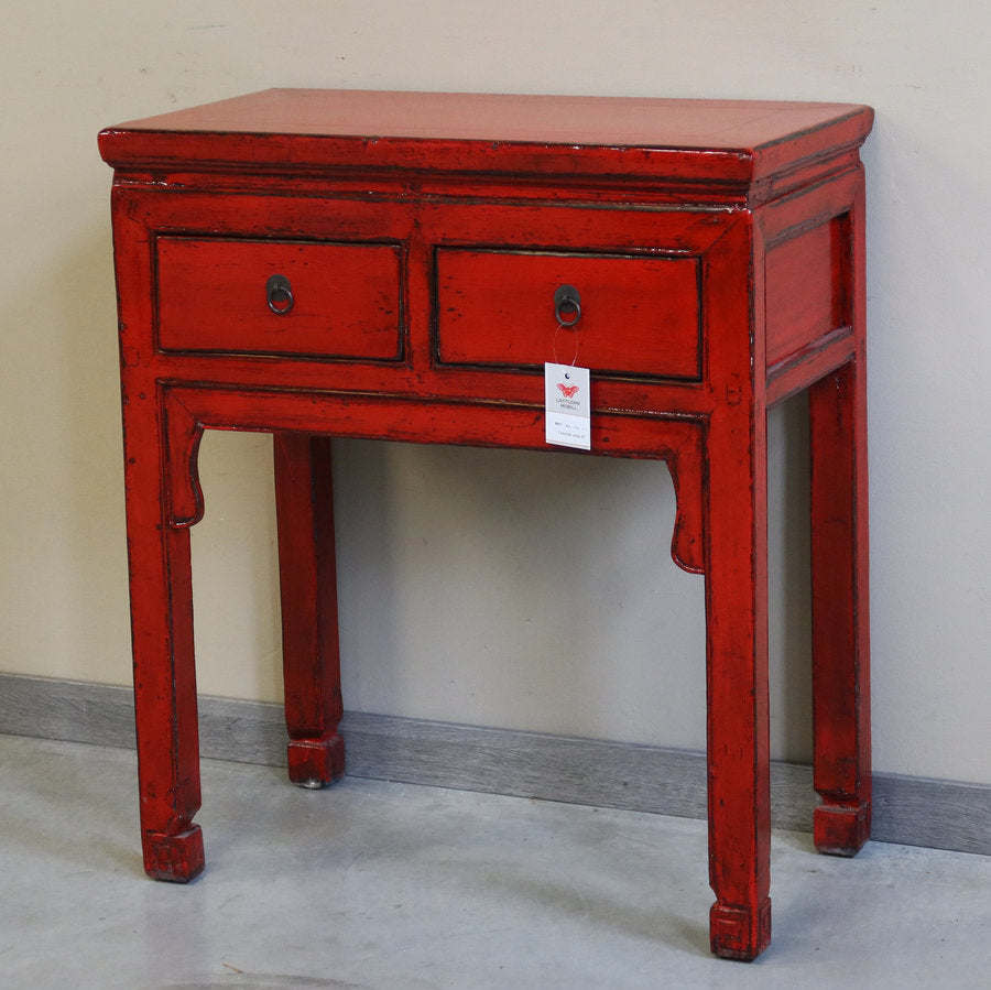 TAVOLO CONSOLLE CINESE LACCA ROSSA