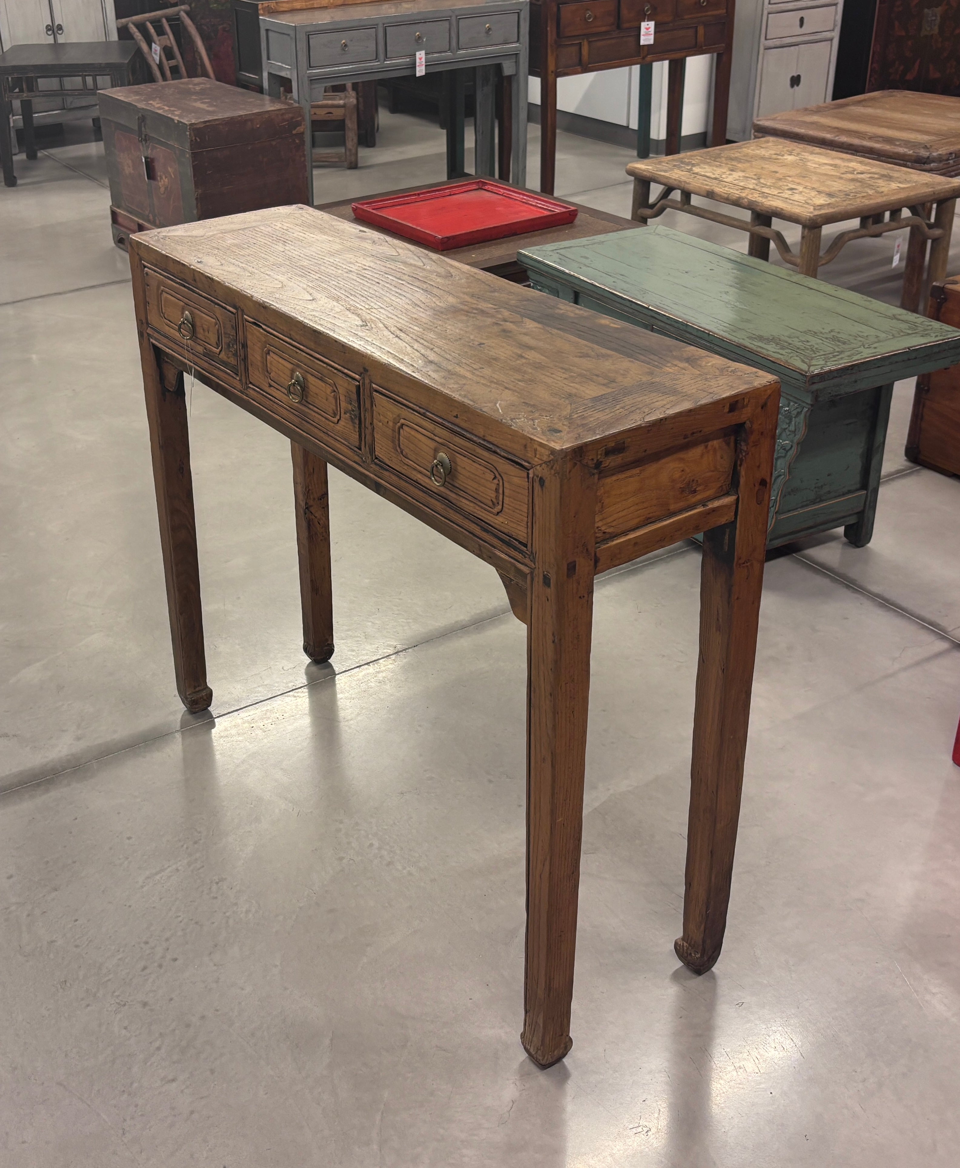 STRETTA CONSOLLE CON CASSETTI OLMO CINESE