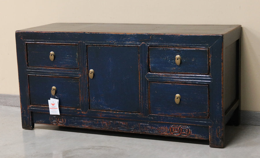 CASSAPANCA CINESE LACCATA CON ANTE E CASSETTI