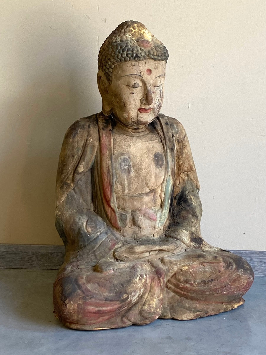 GRANDE STATUA LIGNEA DEL BUDDHA