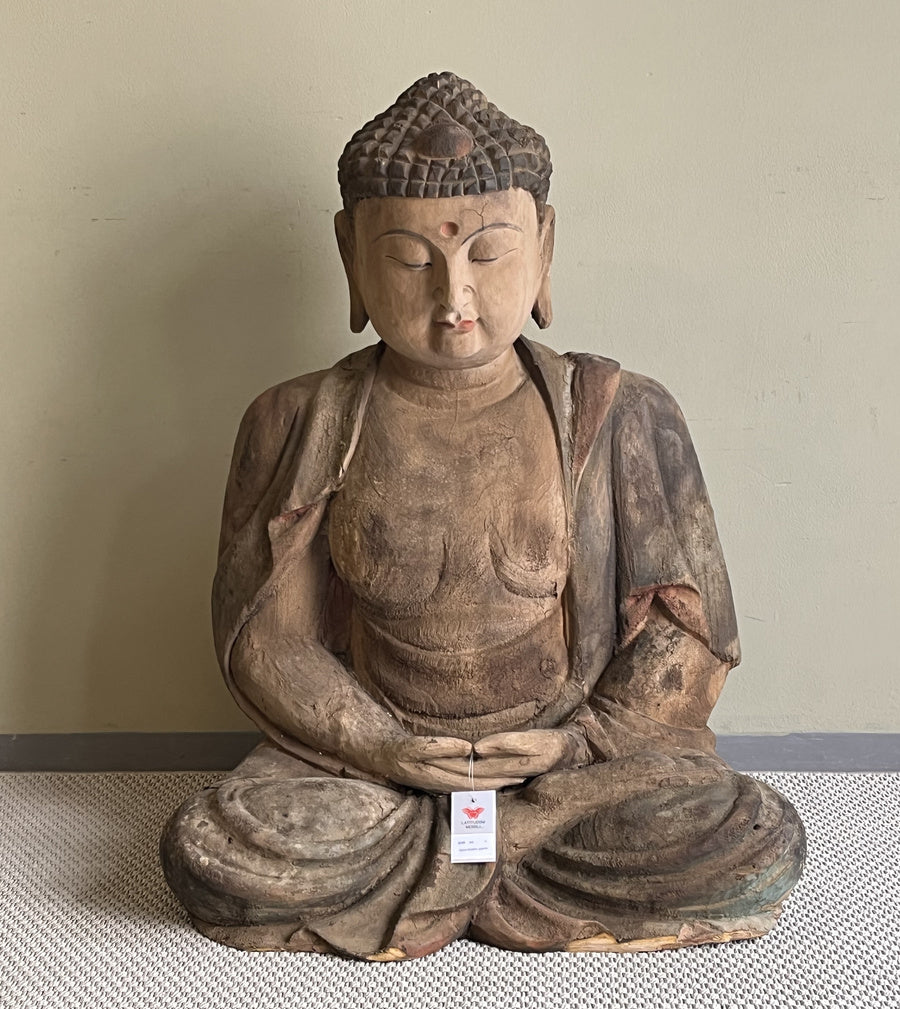 GRANDE STATUA DEL BUDDHA IN LEGNO