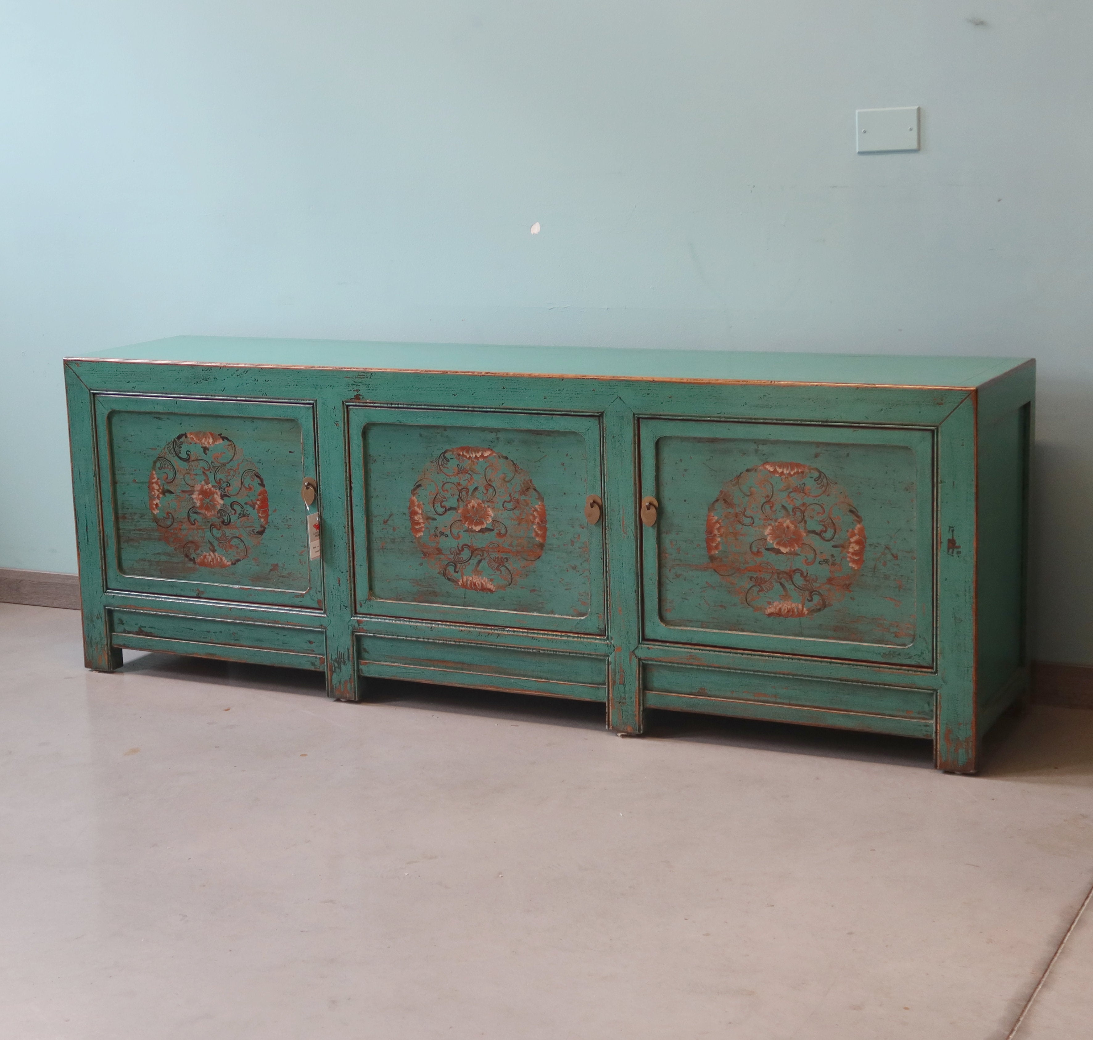 CASSAPANCA CINESE GANZU 3 PANNELLI DECORATI