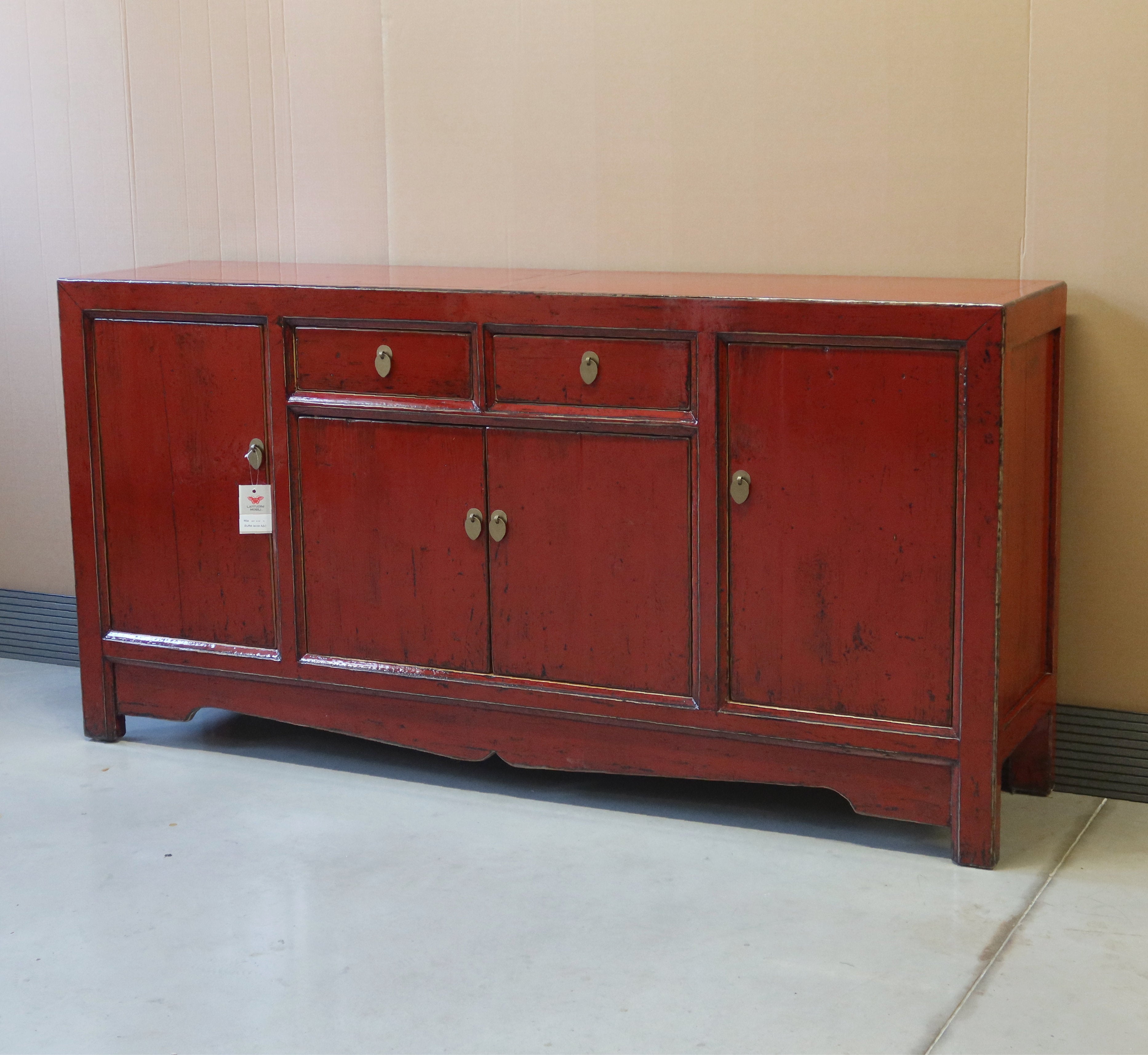 BUFFET CINESE LACCA ROSSA ANTE E CASSETTI