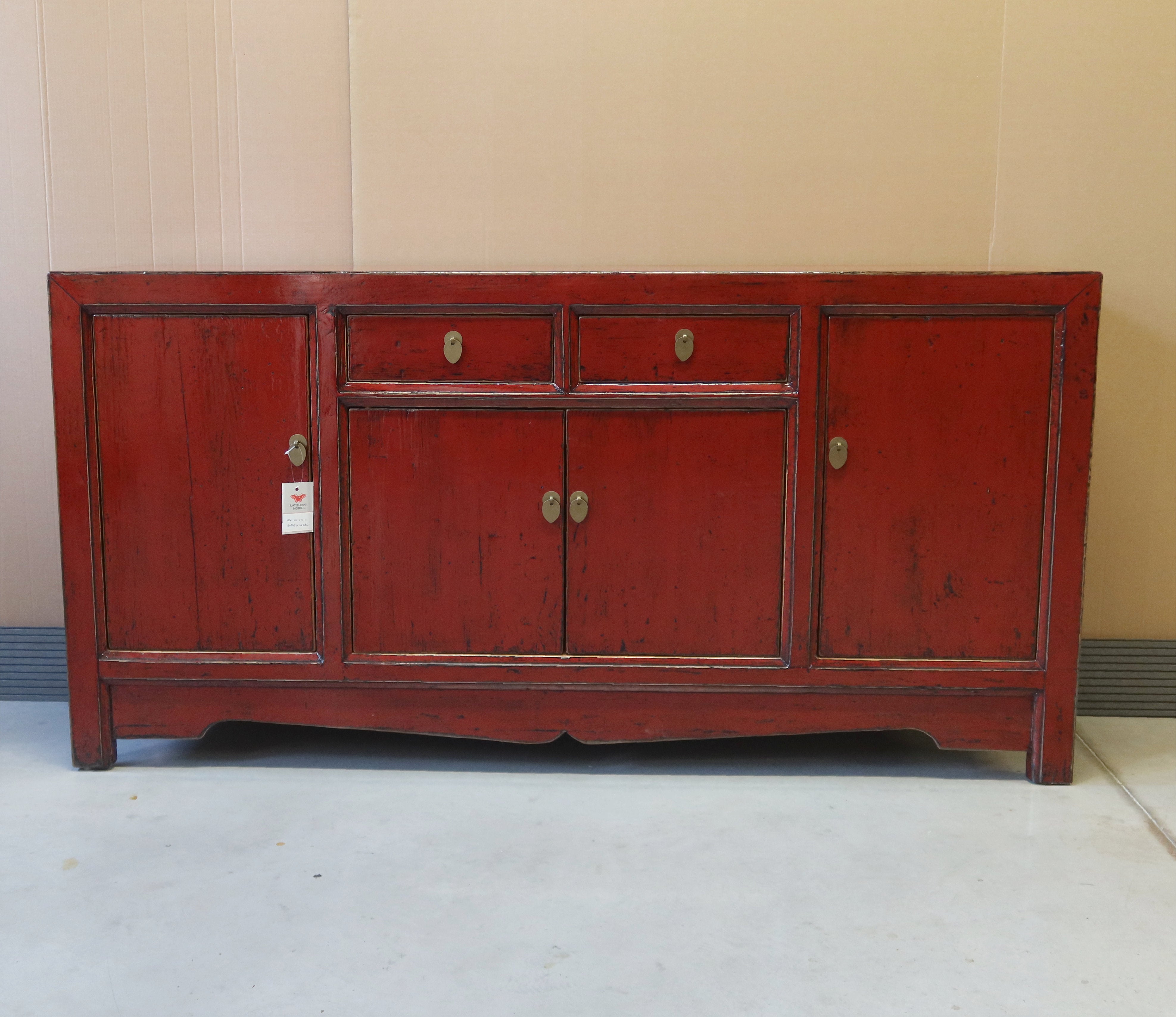 BUFFET CINESE LACCA ROSSA ANTE E CASSETTI