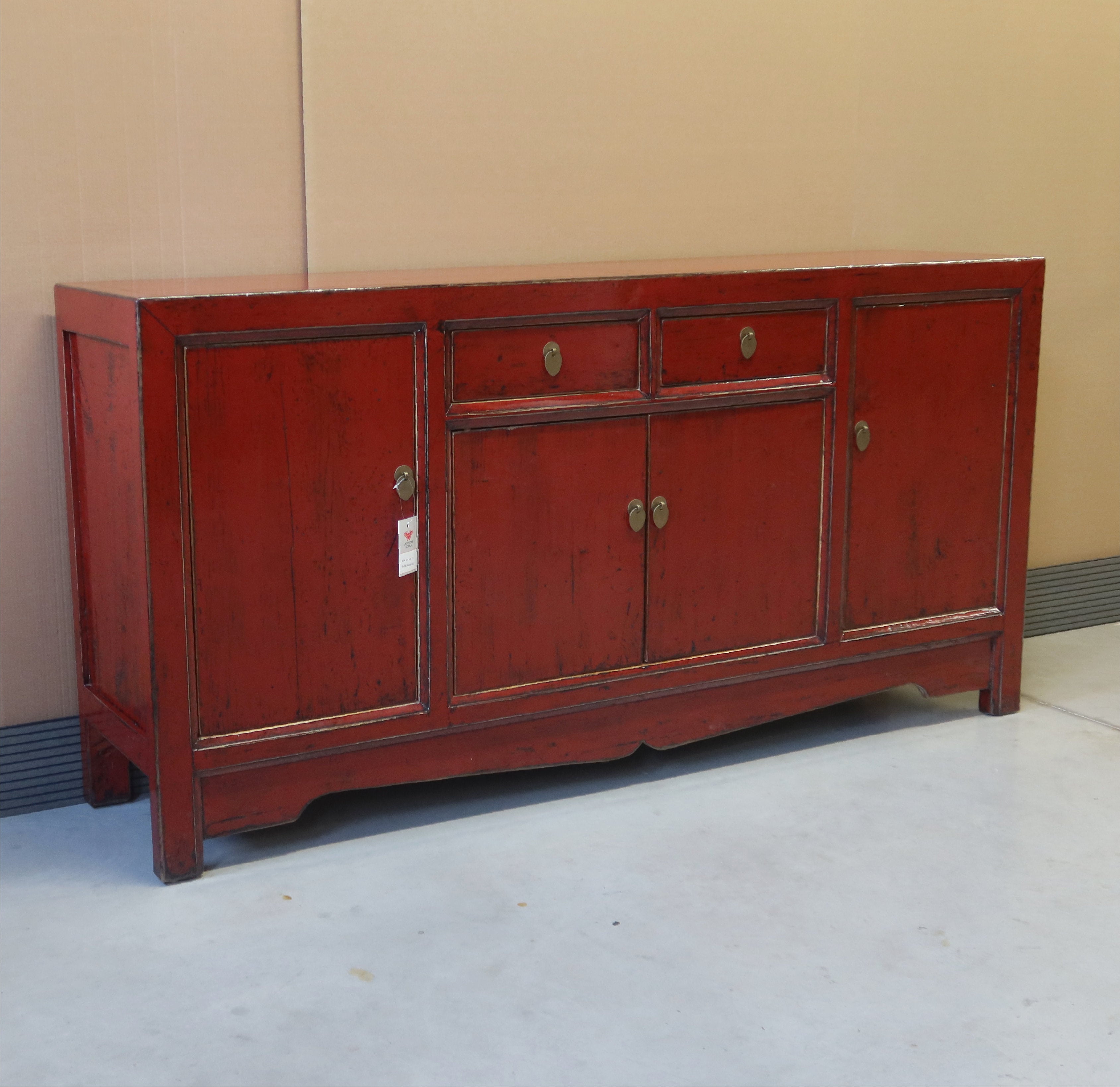 BUFFET CINESE LACCA ROSSA ANTE E CASSETTI