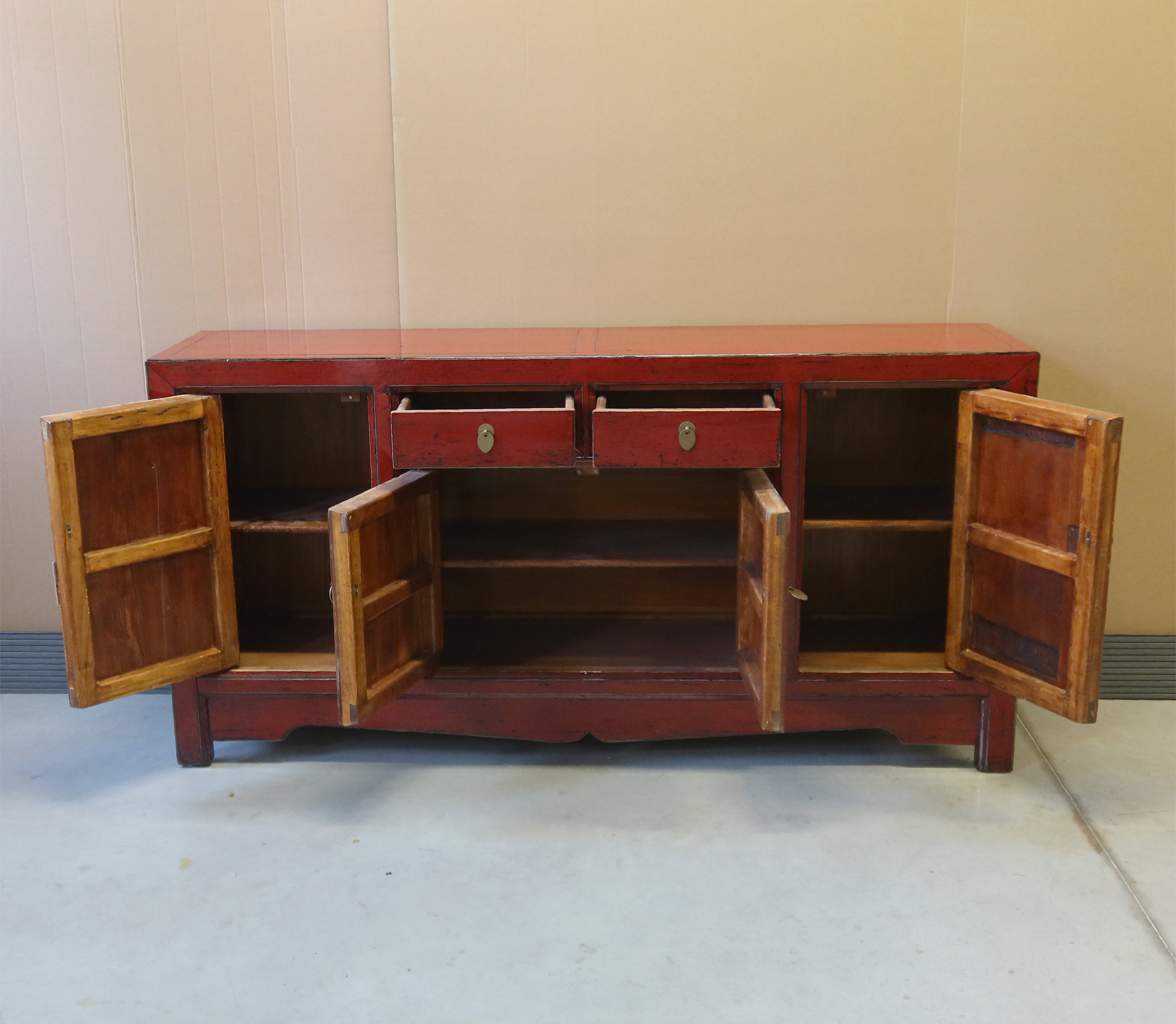 BUFFET CINESE LACCA ROSSA ANTE E CASSETTI