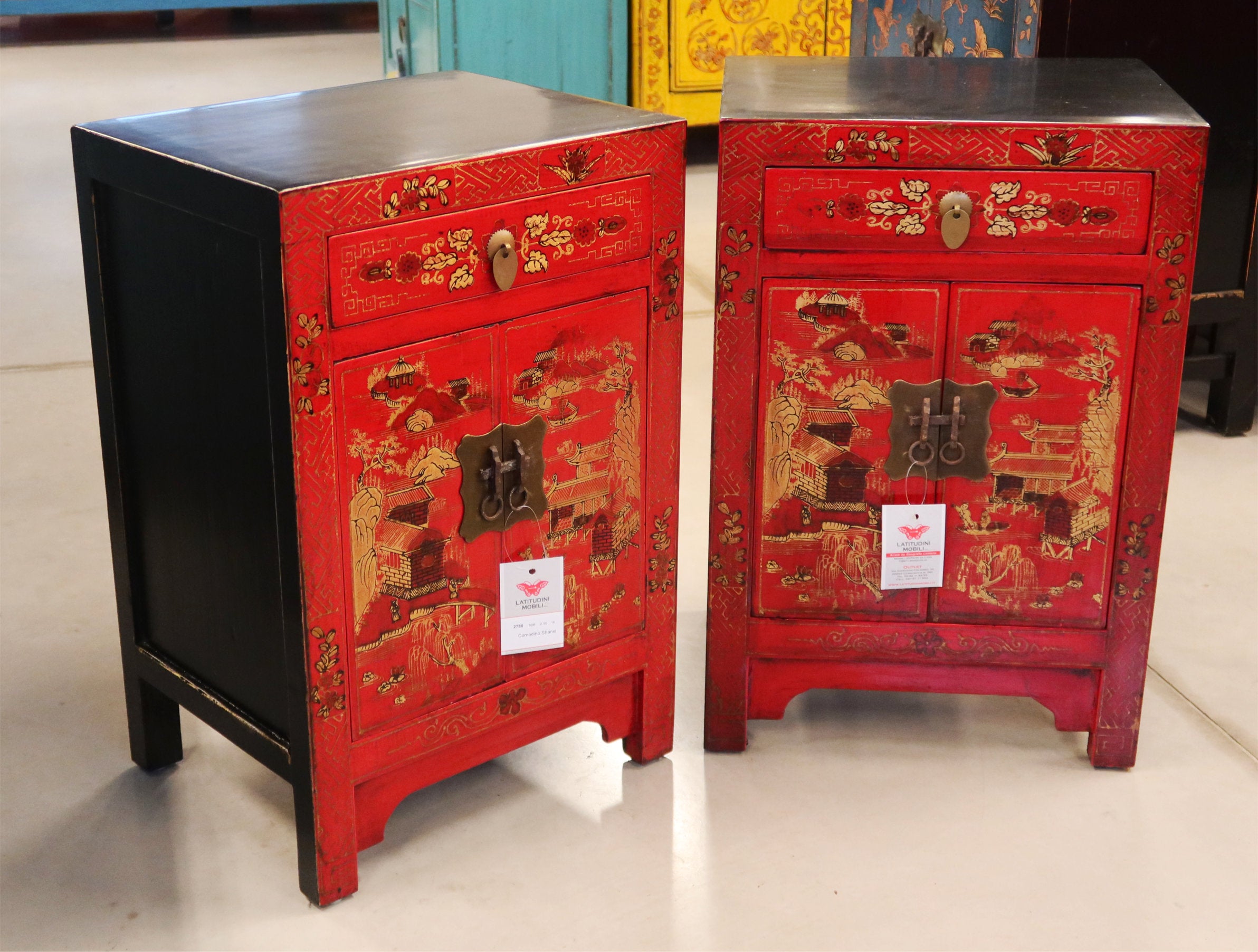 COMODINO CINESE ROSSO SHANXI