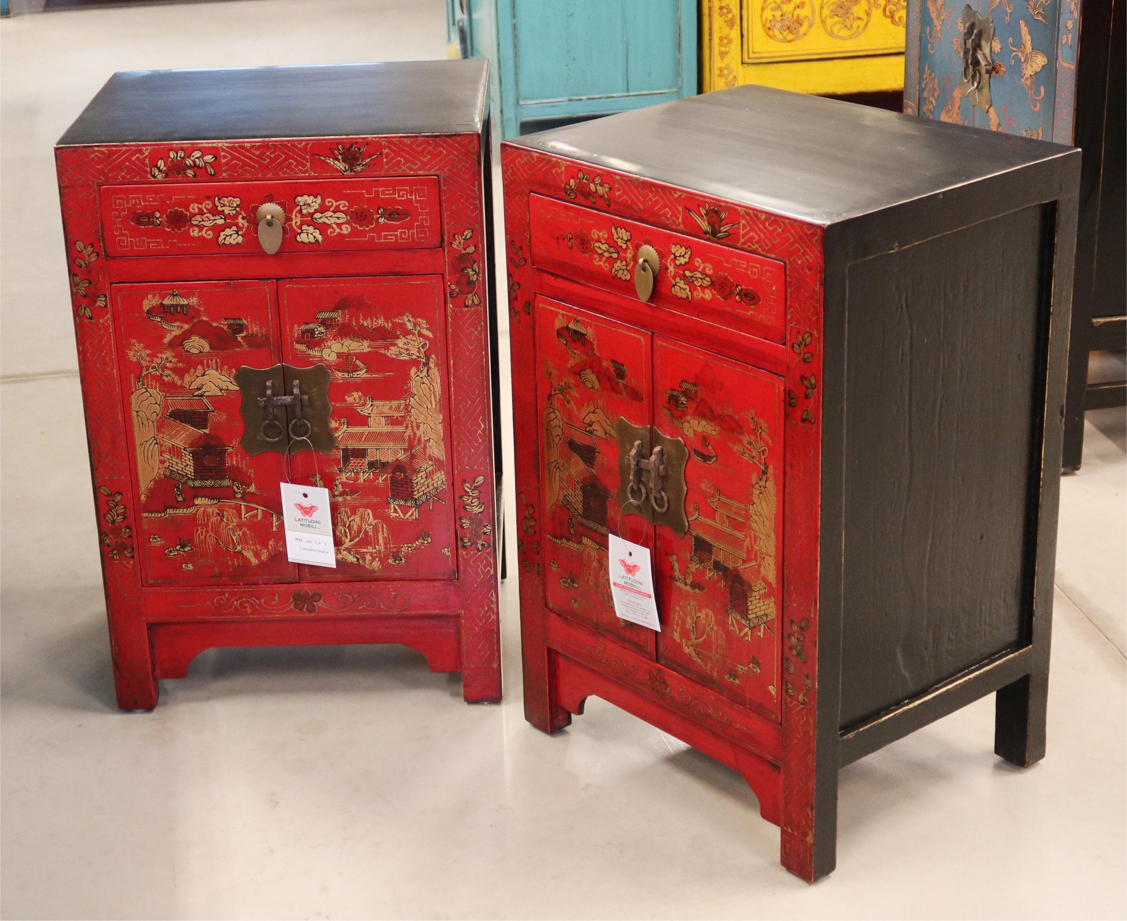 COMODINO CINESE ROSSO SHANXI