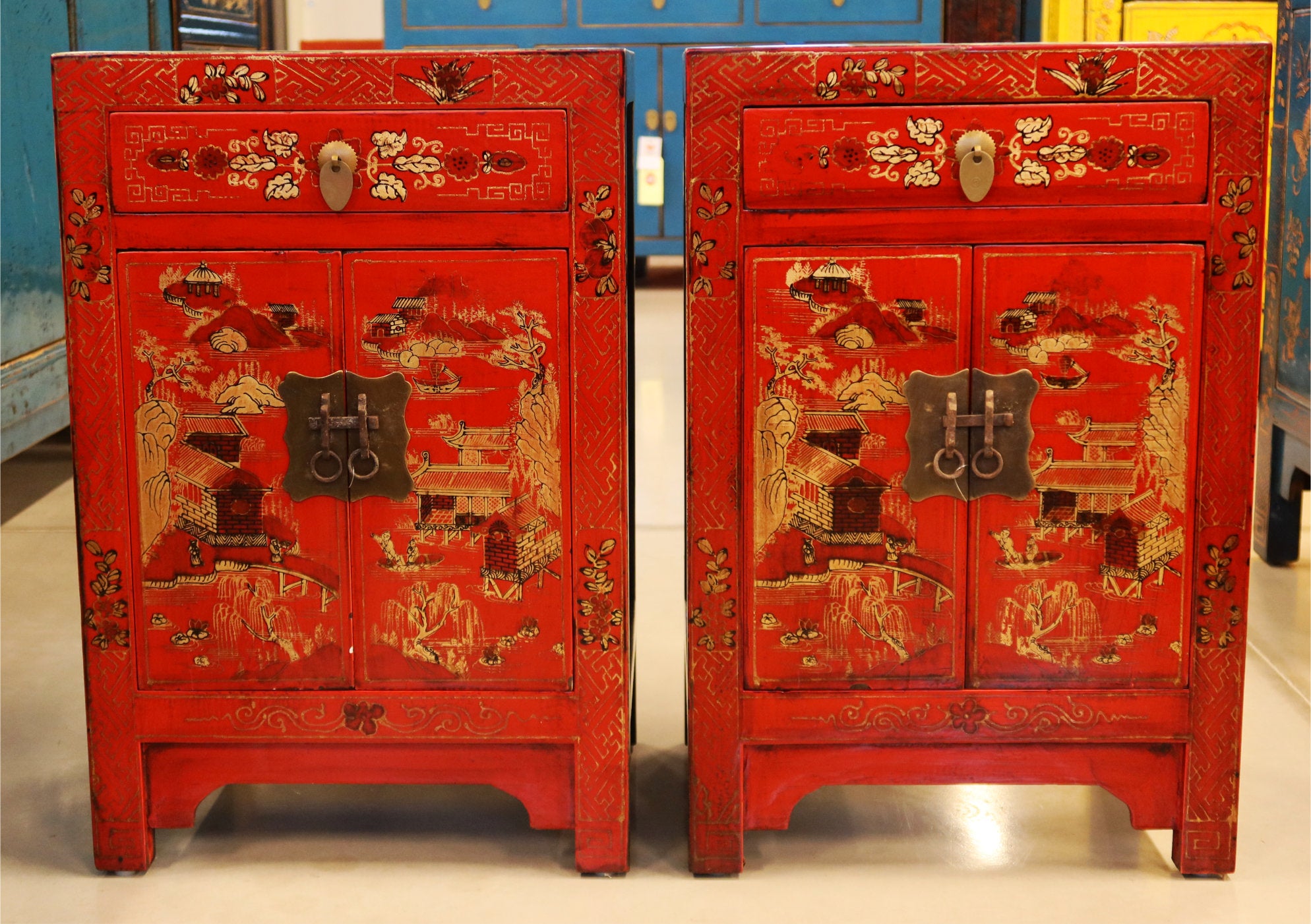 COMODINO CINESE ROSSO SHANXI