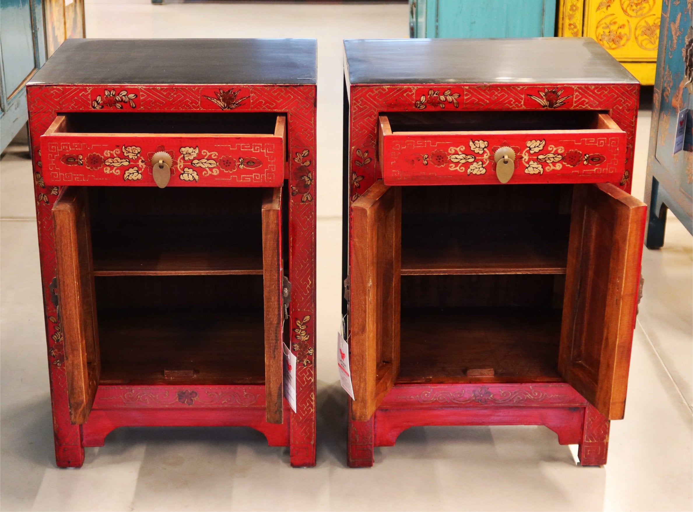 COMODINO CINESE ROSSO SHANXI