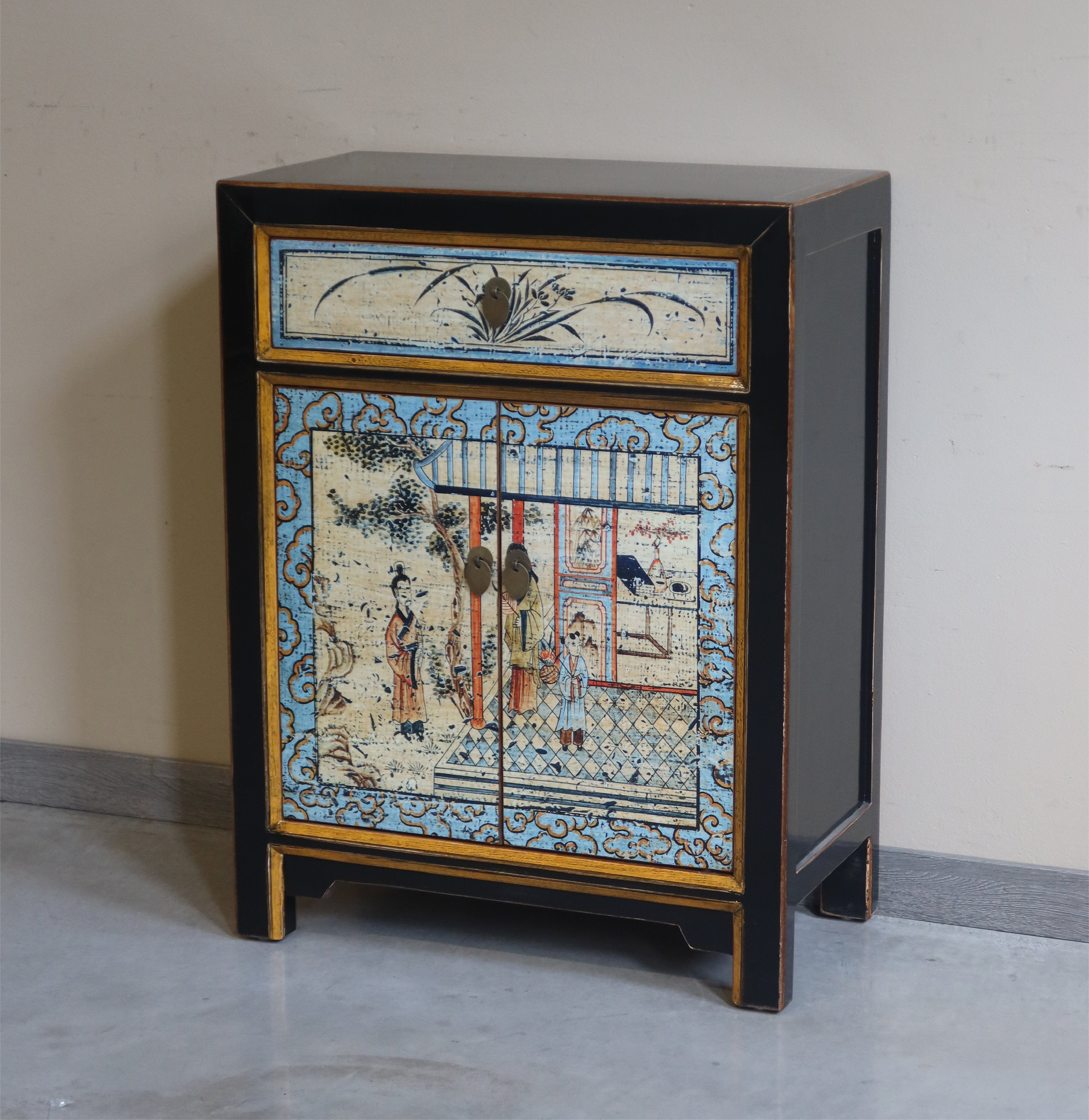 CREDENZINO MONGOLIA DECORATO