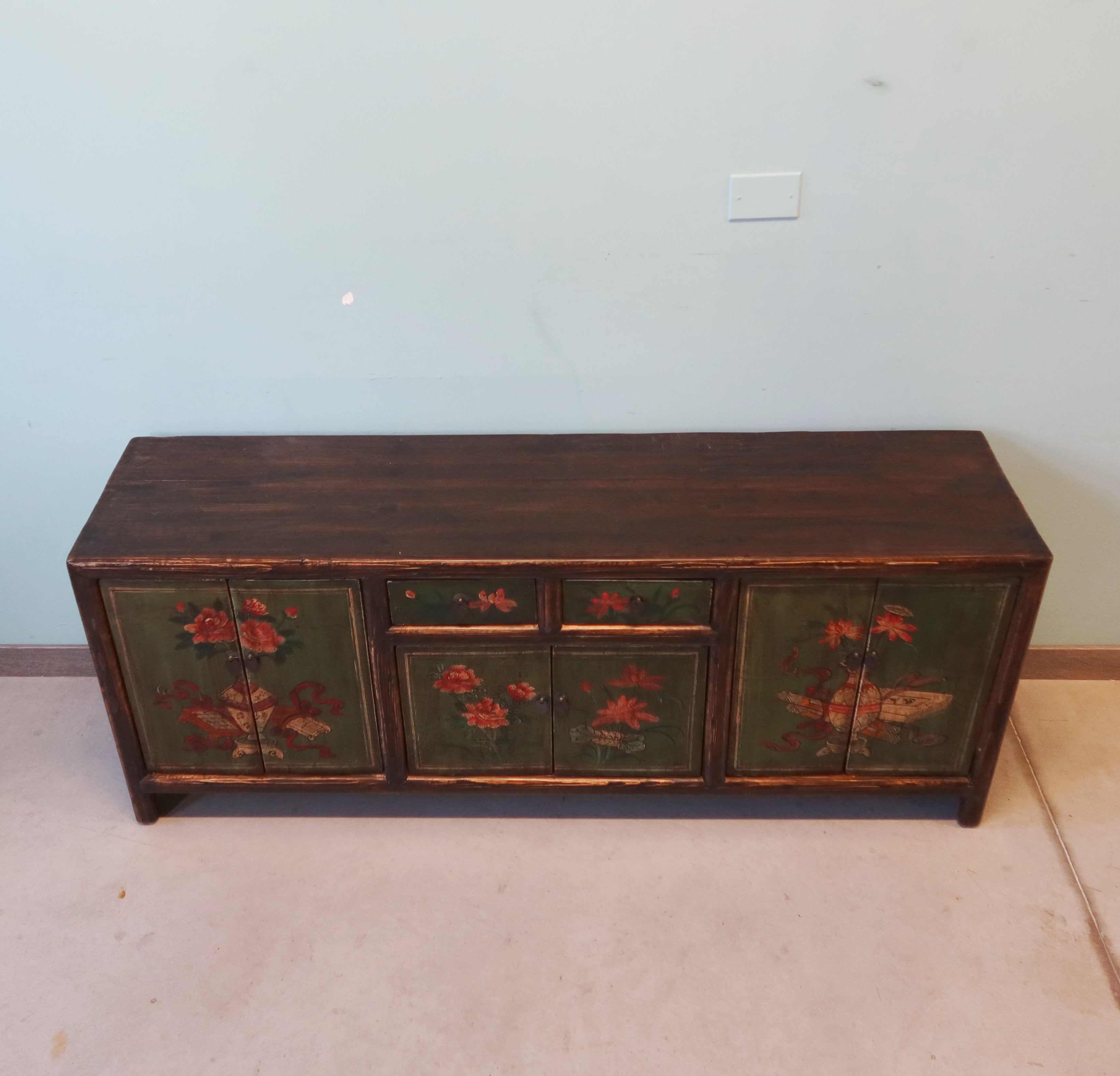 CASSAPANCA IN LACCA DECORATA