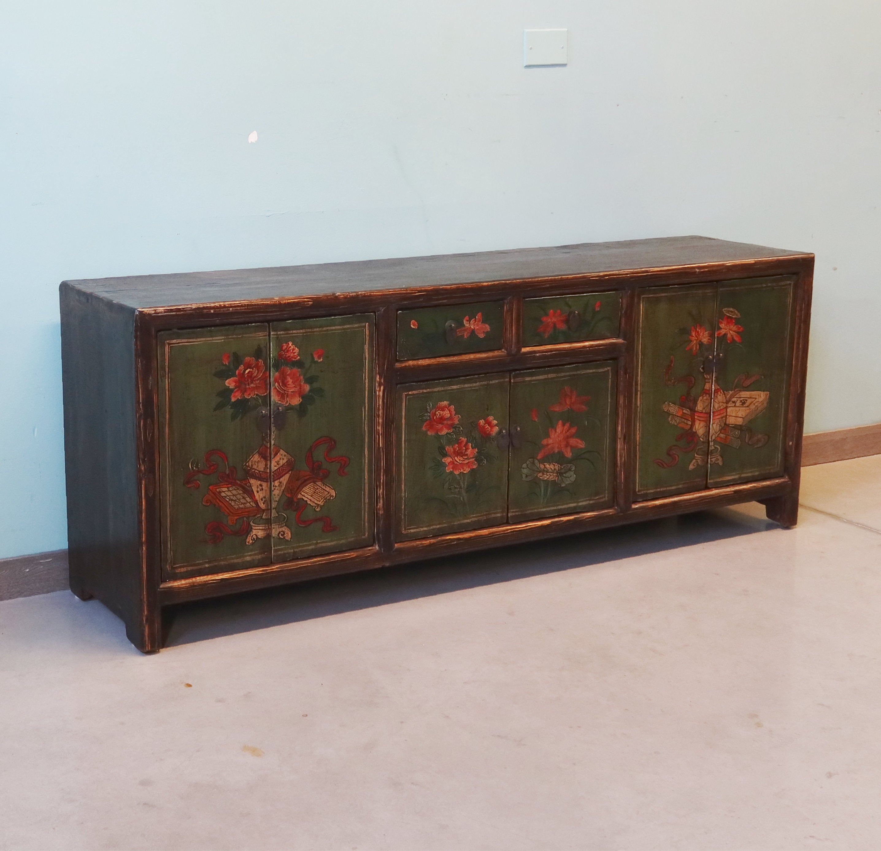 CASSAPANCA IN LACCA DECORATA