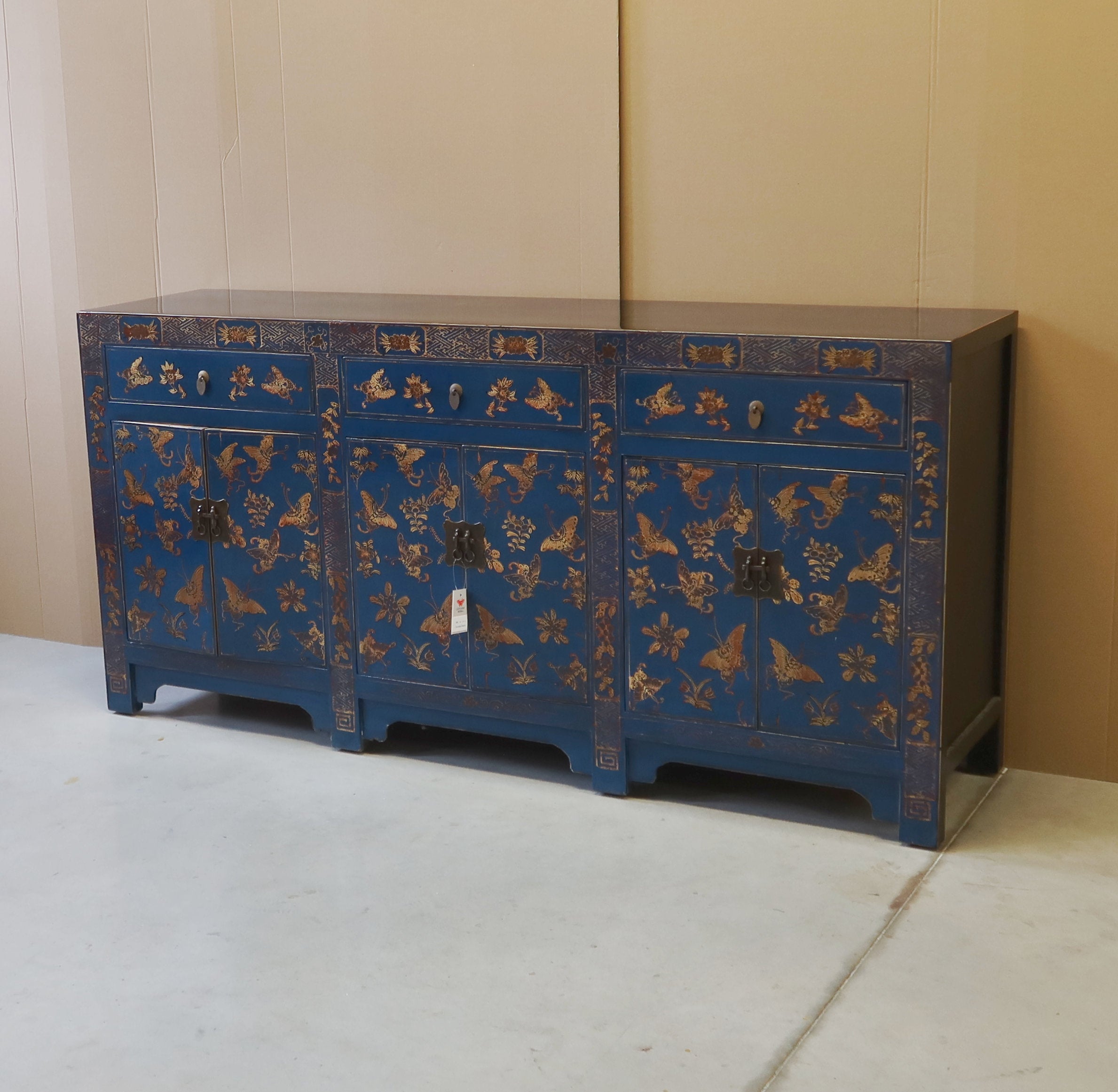 CREDENZA CINESE DI SHANXI A TRIPLO VANO