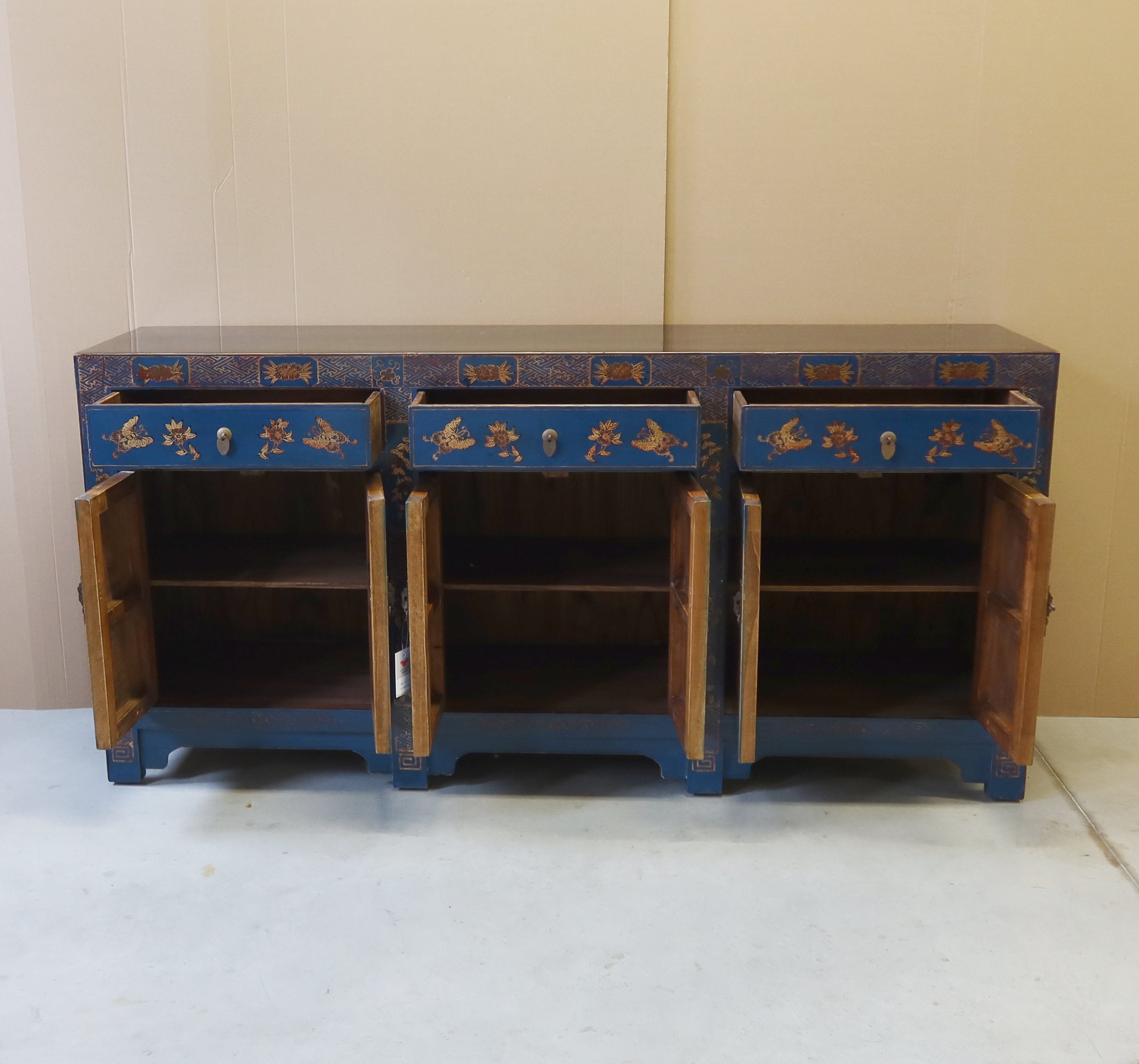 CREDENZA CINESE DI SHANXI A TRIPLO VANO