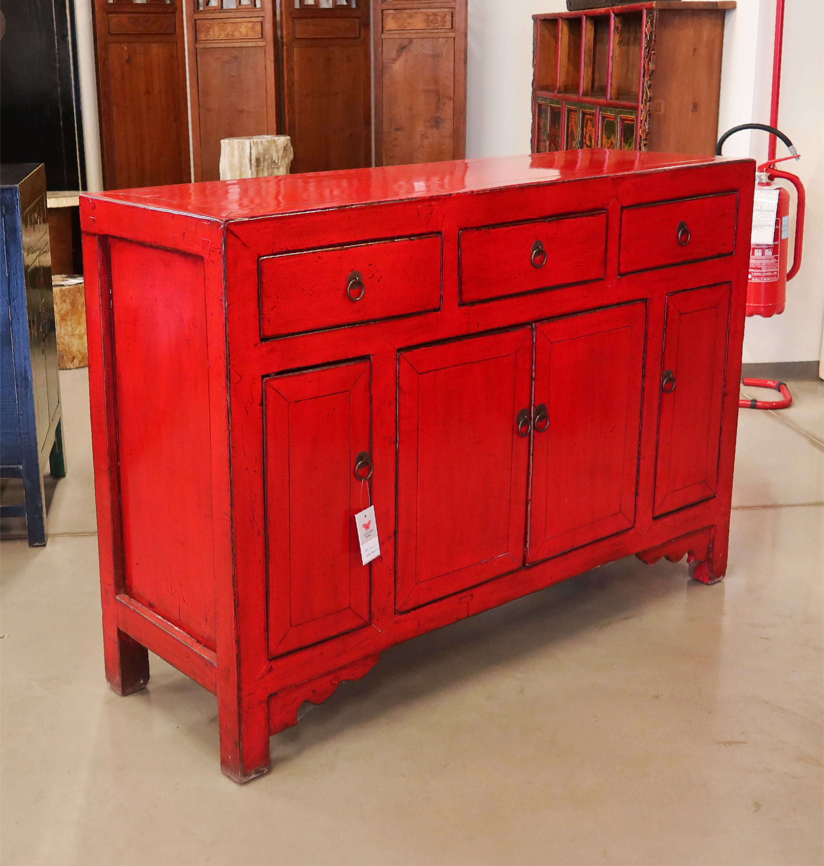 BUFFET CINESE DI TIANJIN LACCA ROSSA