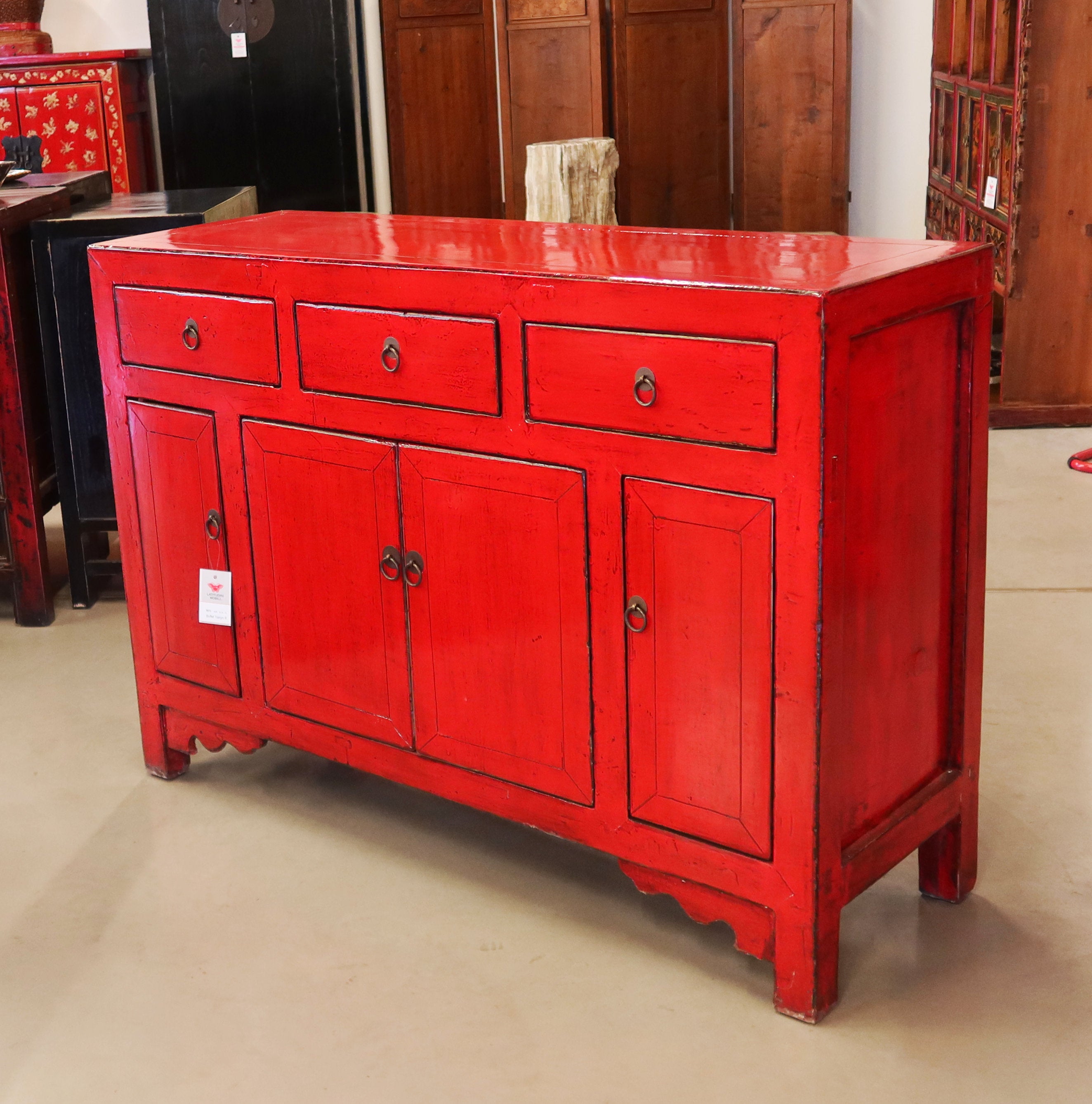 BUFFET CINESE DI TIANJIN LACCA ROSSA