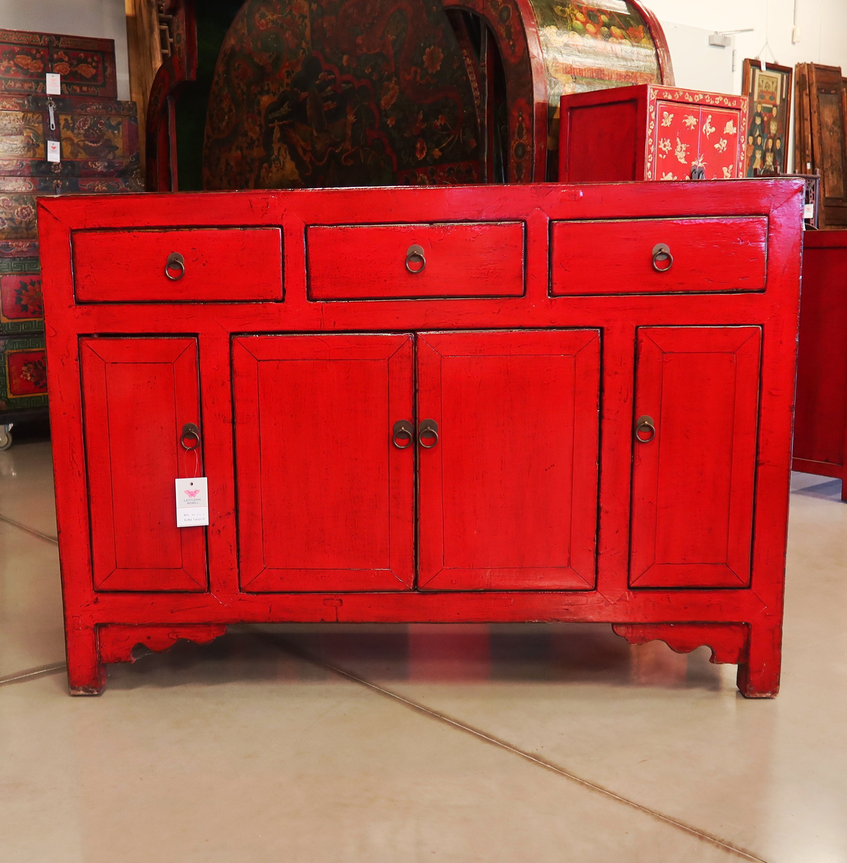 BUFFET CINESE DI TIANJIN LACCA ROSSA