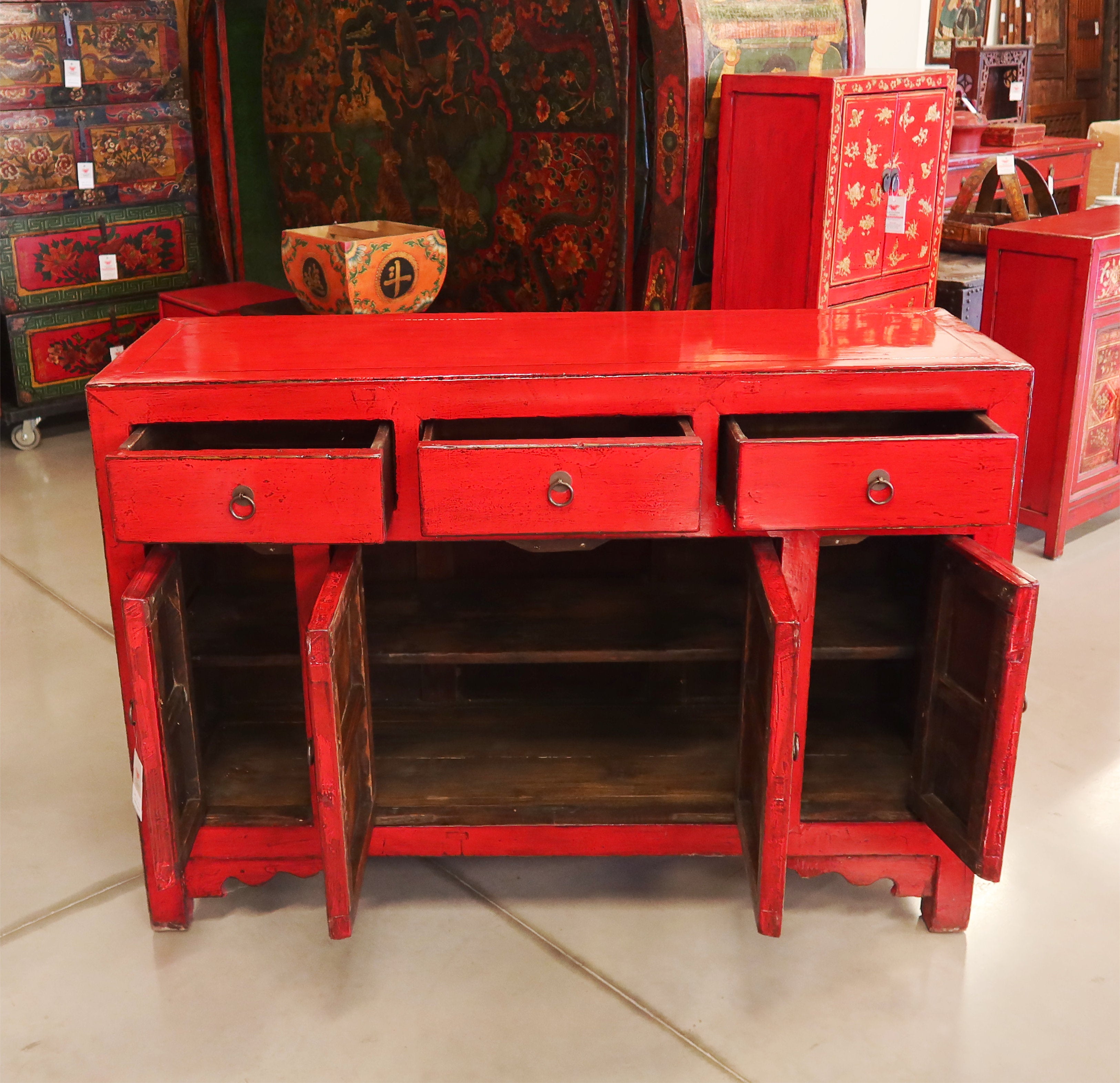 BUFFET CINESE DI TIANJIN LACCA ROSSA