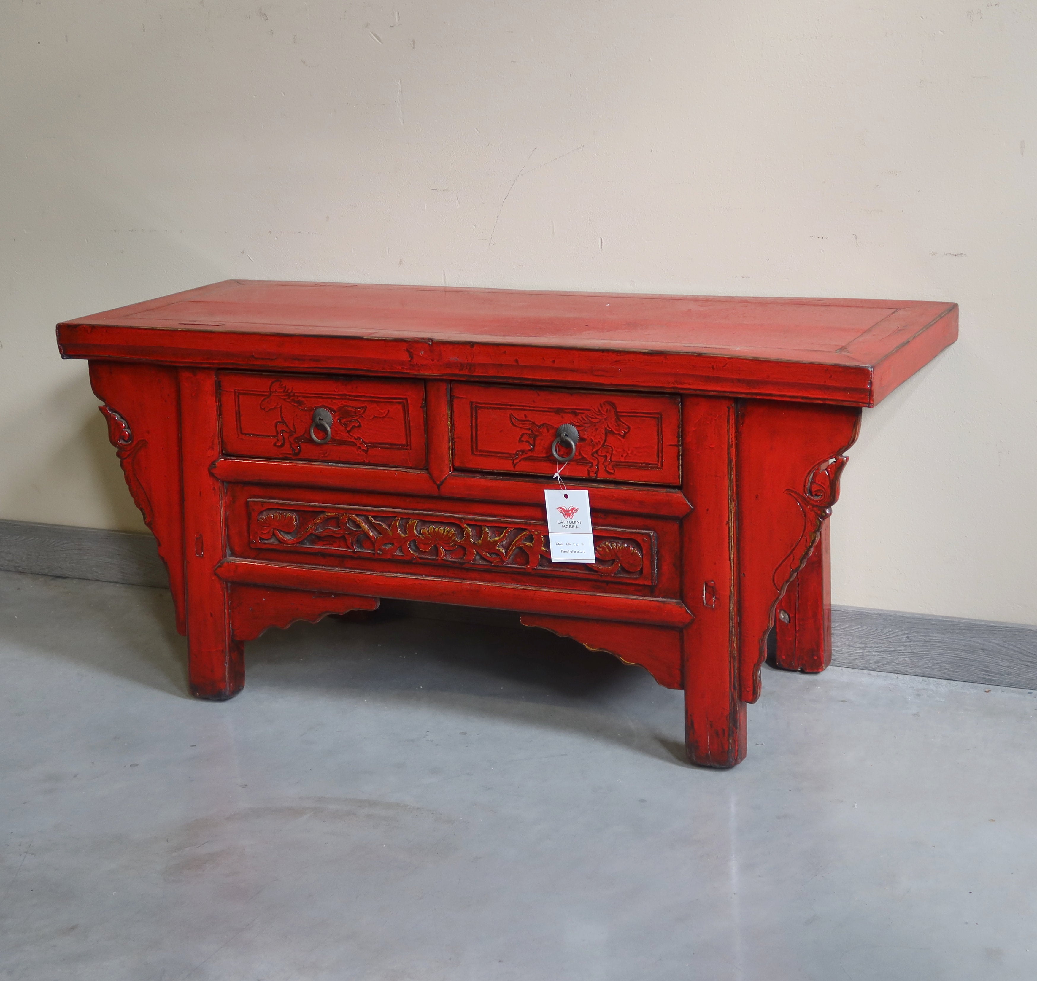 CASSAPANCHINA CINESE LACCA ROSSA TOP AGGETTANTE