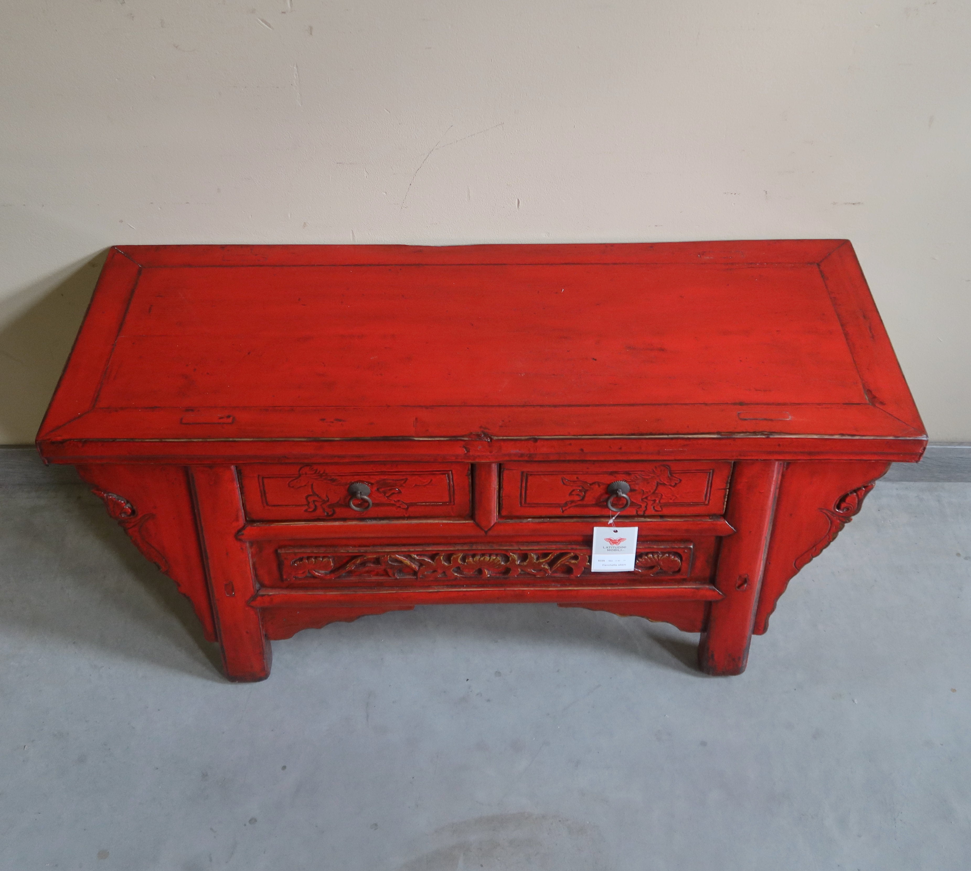 CASSAPANCHINA CINESE LACCA ROSSA TOP AGGETTANTE