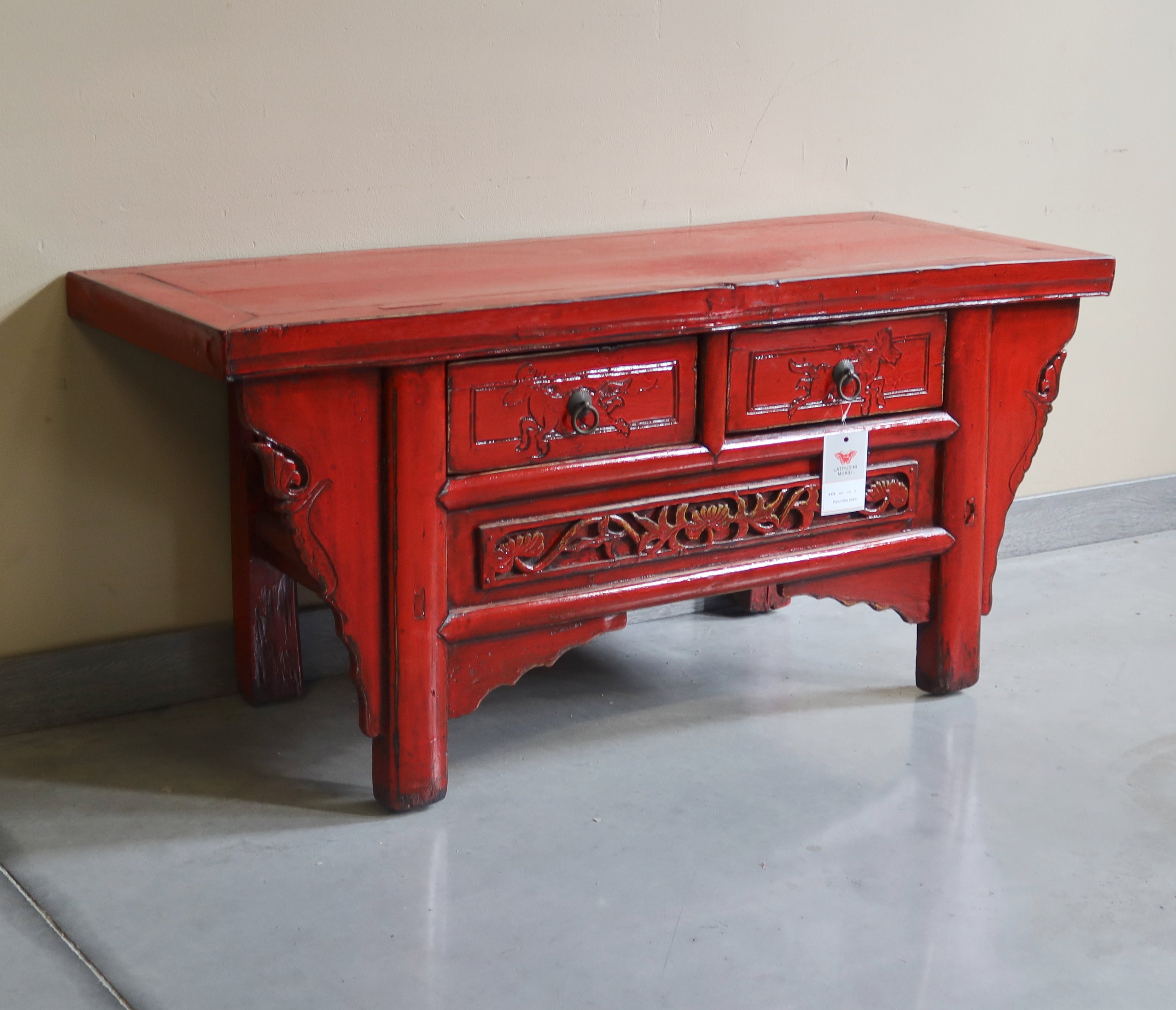 CASSAPANCHINA CINESE LACCA ROSSA TOP AGGETTANTE