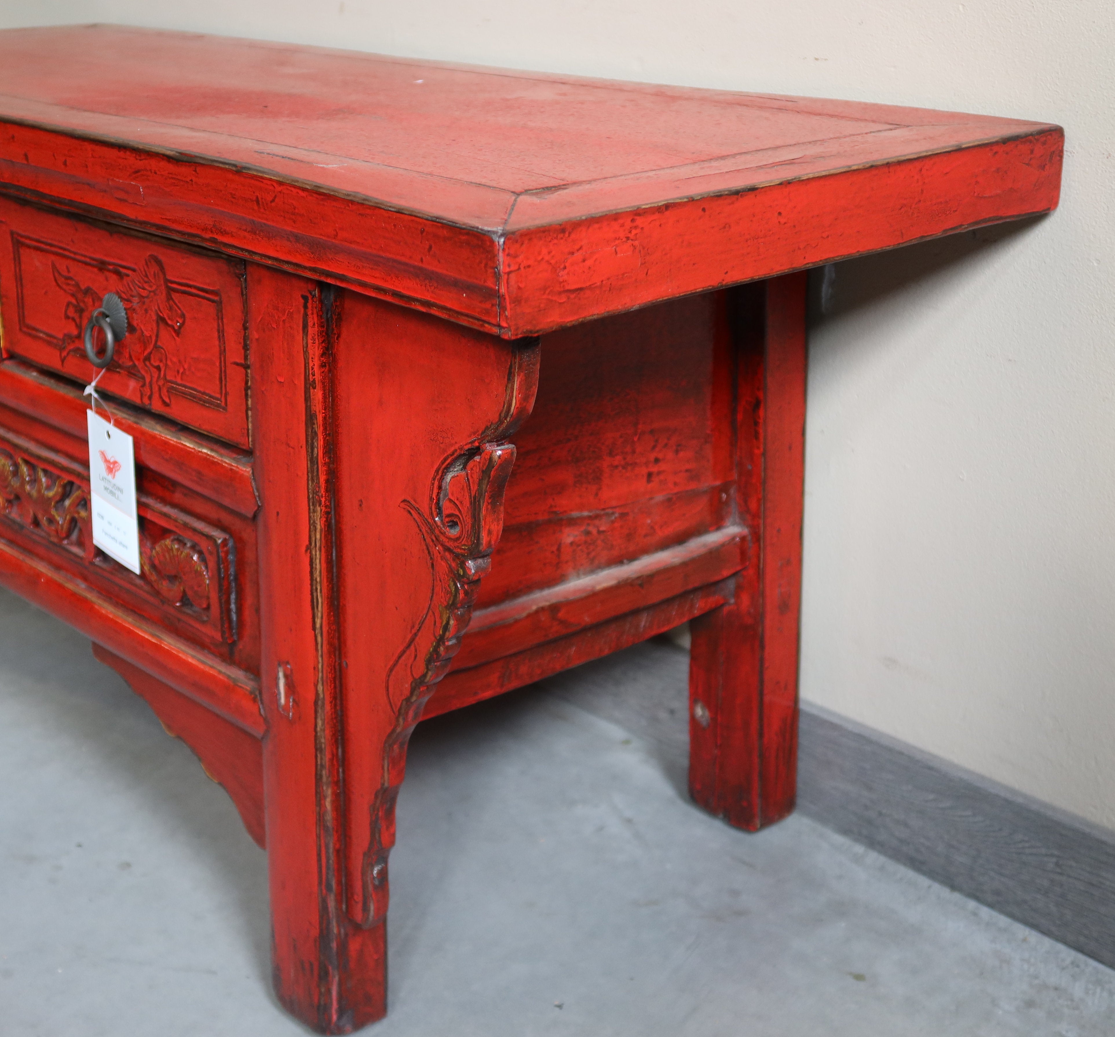 CASSAPANCHINA CINESE LACCA ROSSA TOP AGGETTANTE