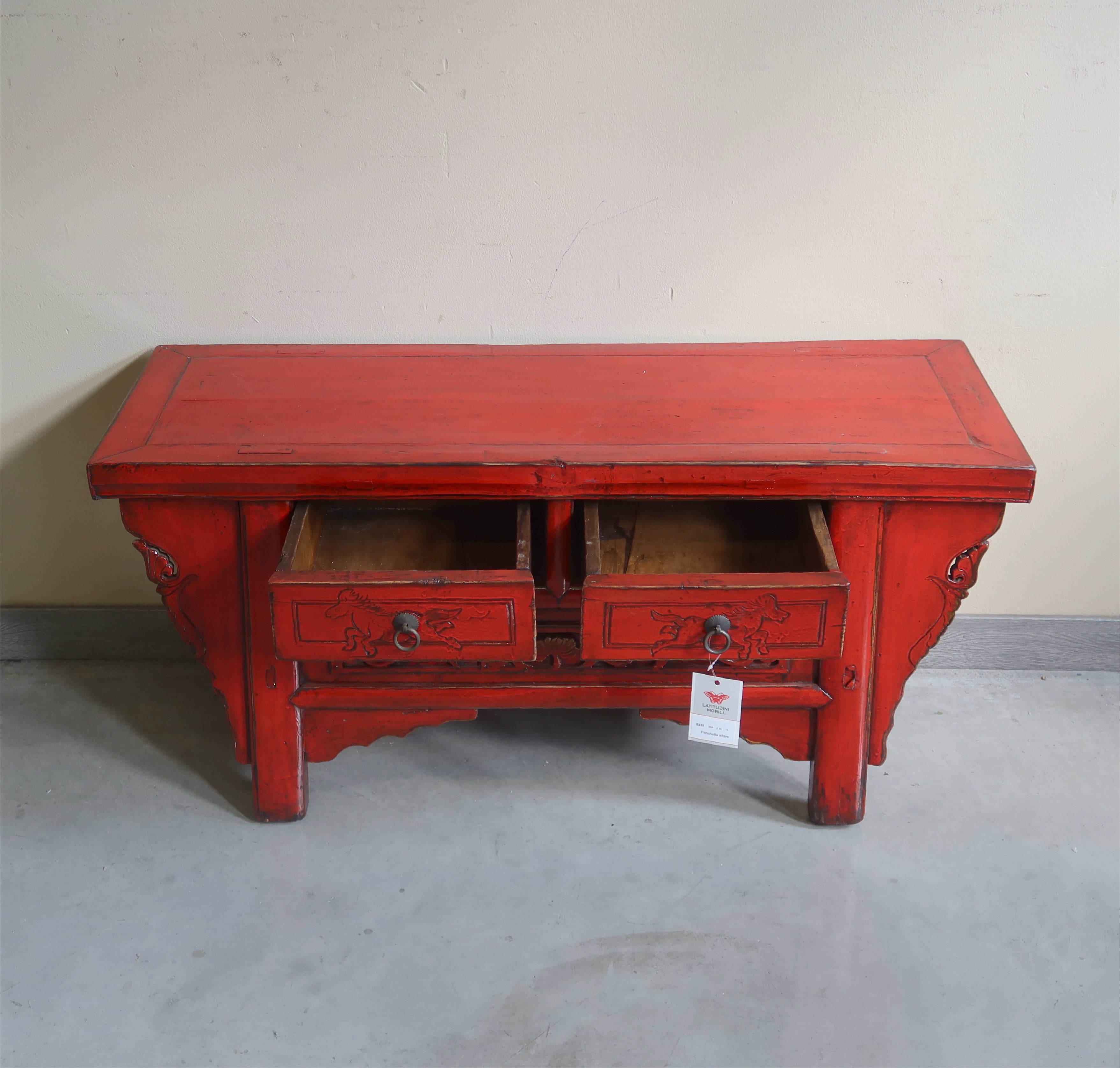 CASSAPANCHINA CINESE LACCA ROSSA TOP AGGETTANTE