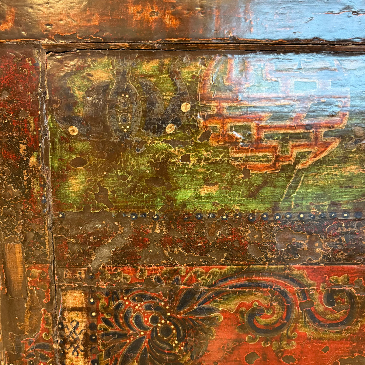 CREDENZA MONGOLIA APERTURA LATERALE FRONTE DECORATO