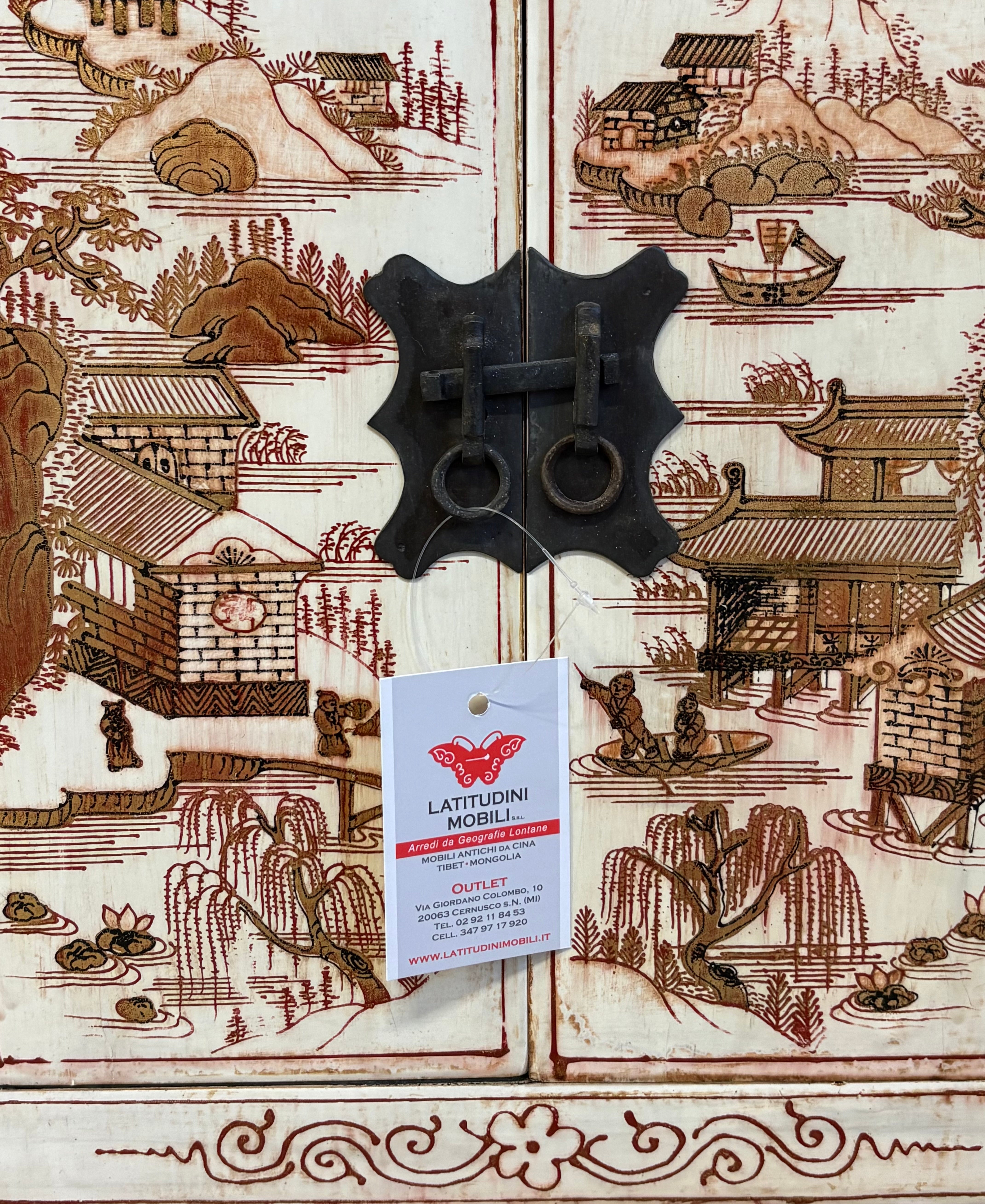 COMODINI CINESI SHANXI LACCA DECORATA