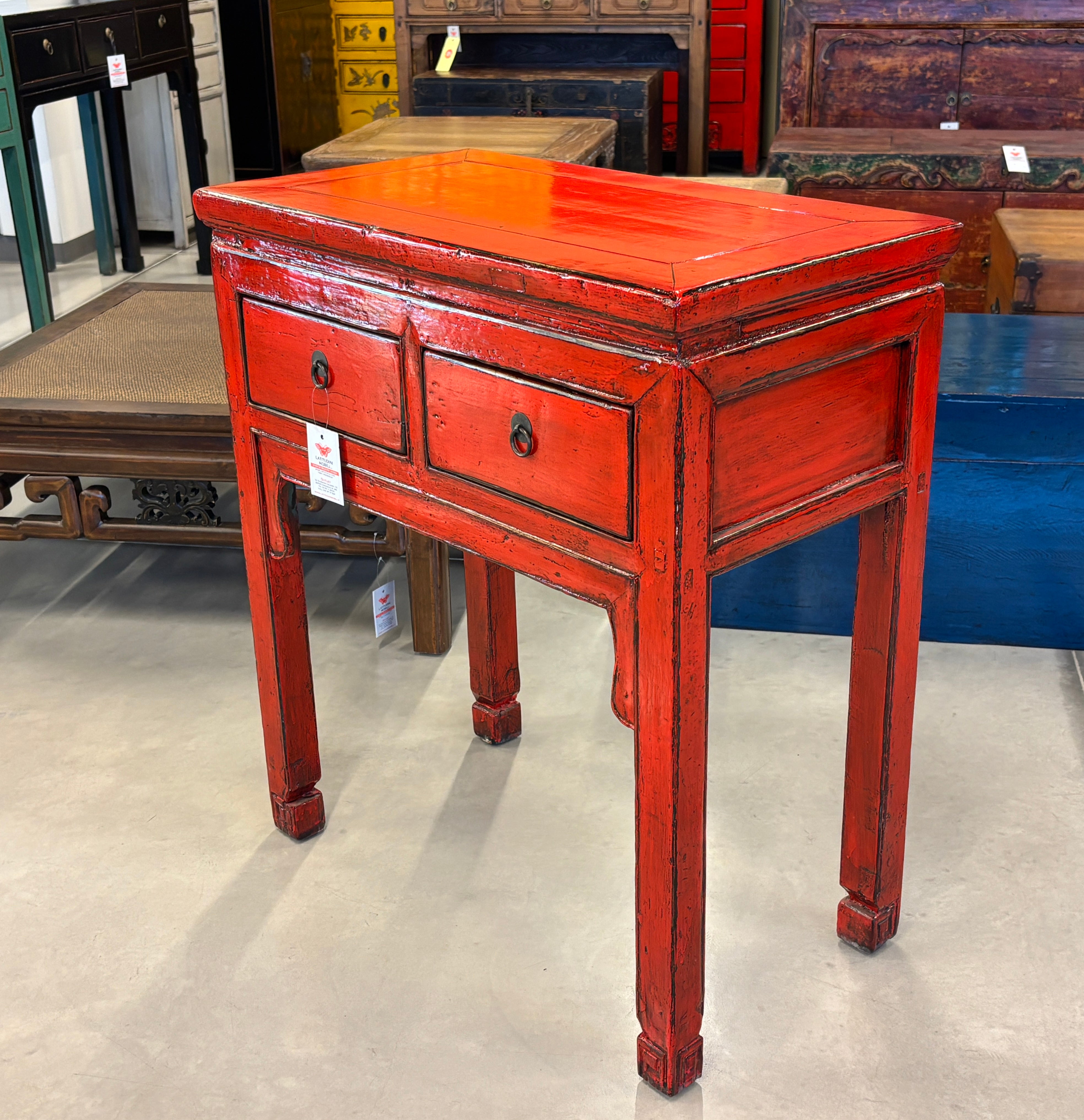 TAVOLO CONSOLLE CINESE LACCA ROSSA