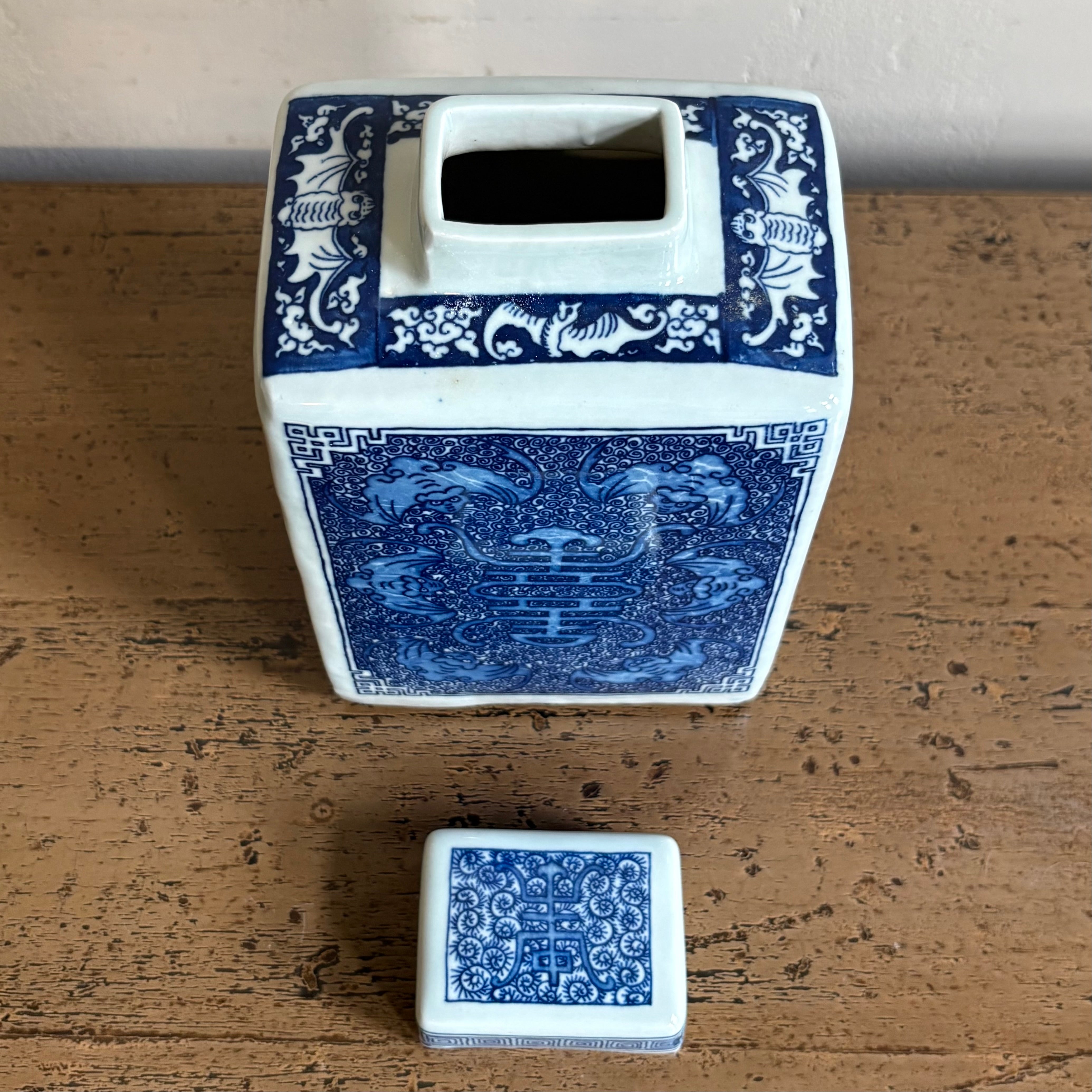 VASO CINESE BASE RETTANGOLARE CON COPERCHIO