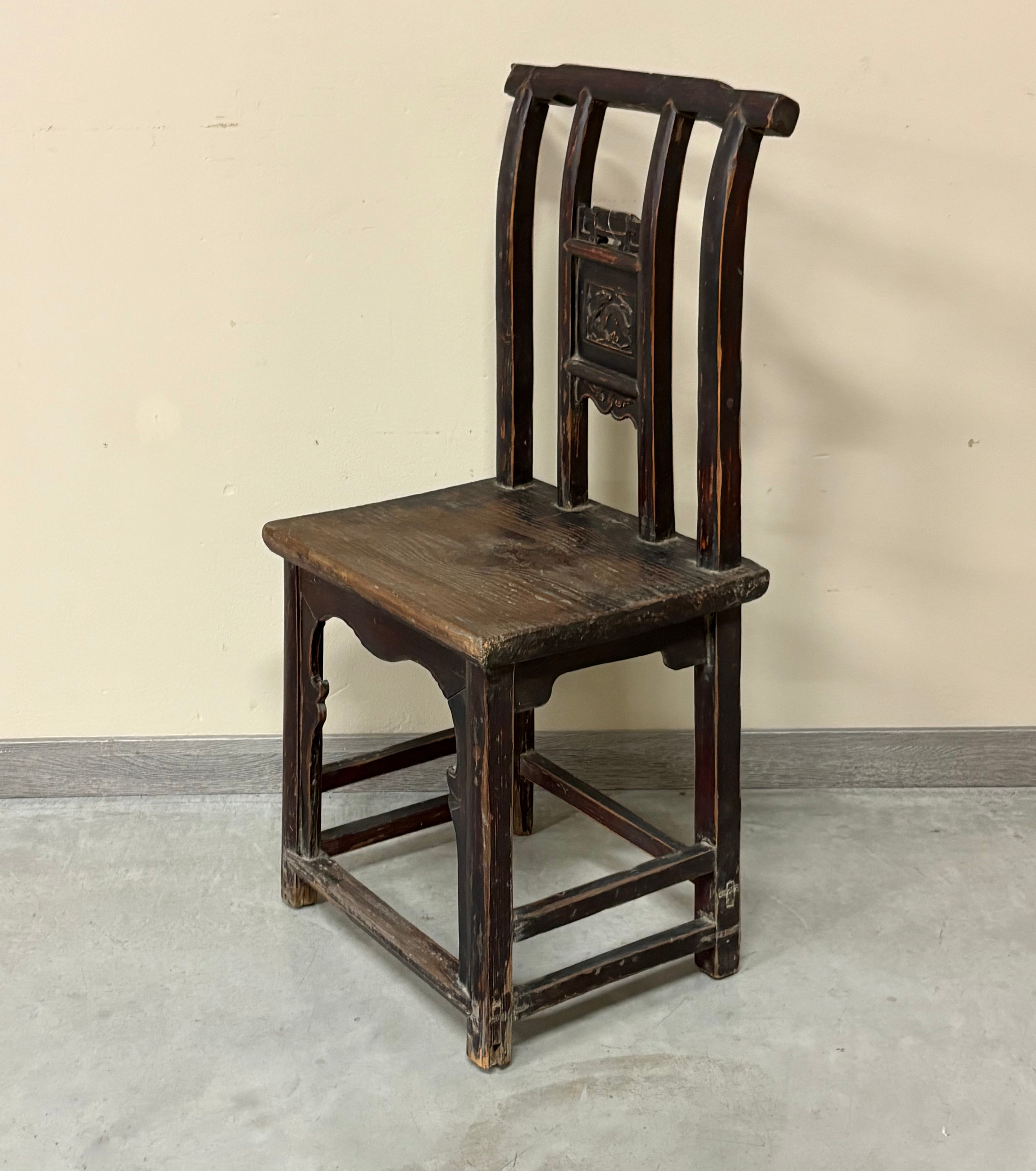 SEDIA DEL FUJIAN SCHIENALE CON FORMELLA INTAGLIATA