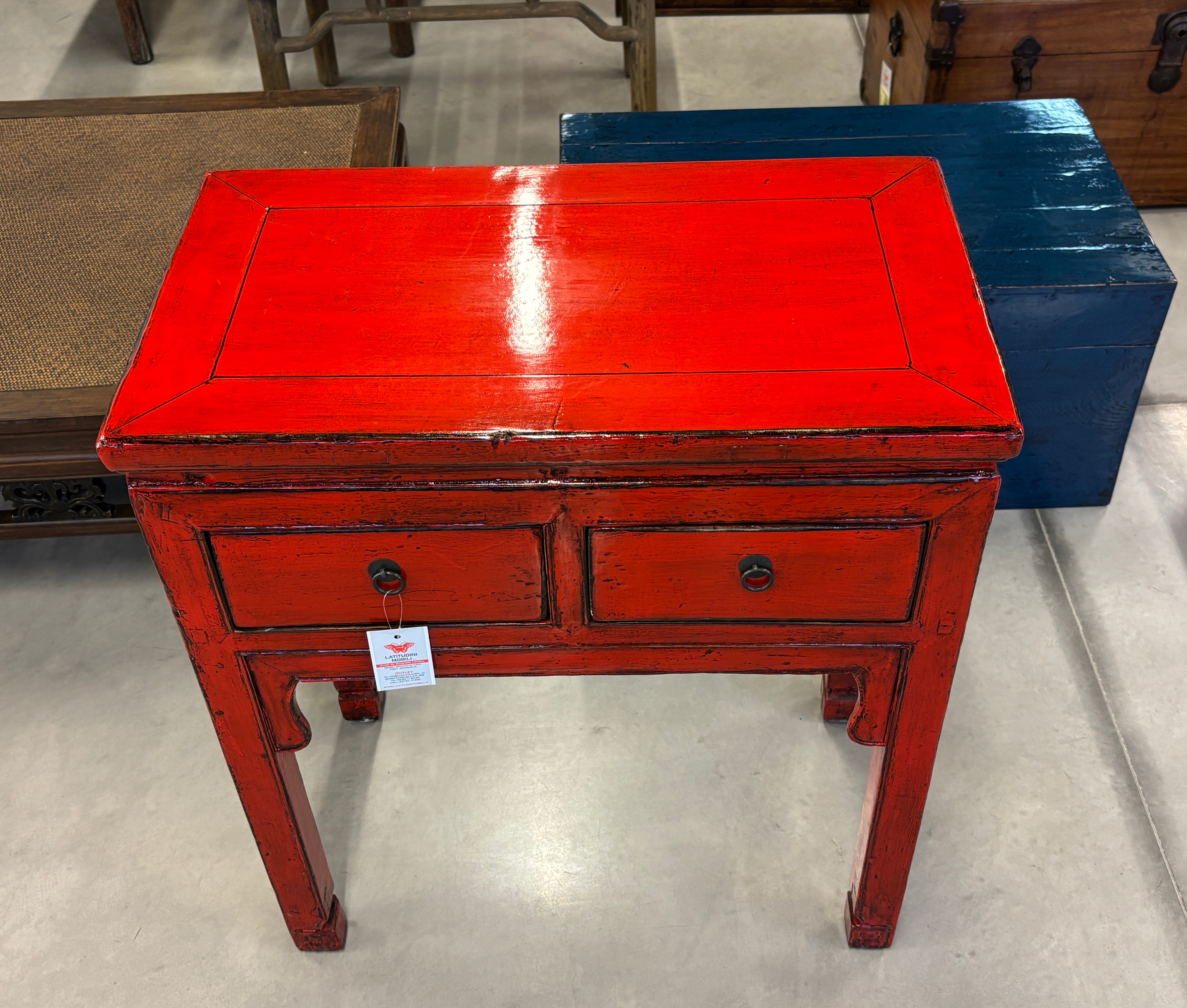 TAVOLO CONSOLLE CINESE LACCA ROSSA