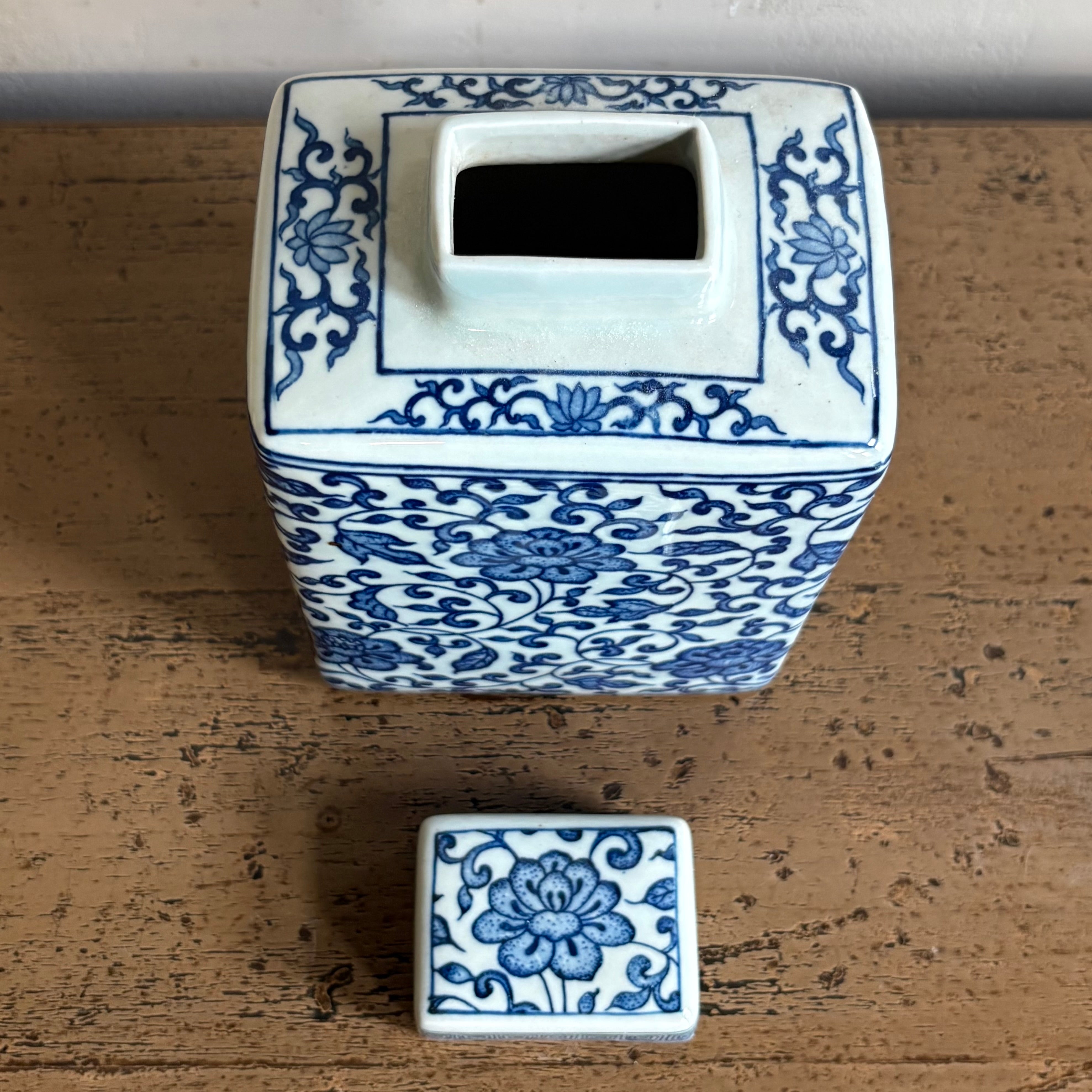 VASO CINESE BASE RETTANGOLARE CON COPERCHIO
