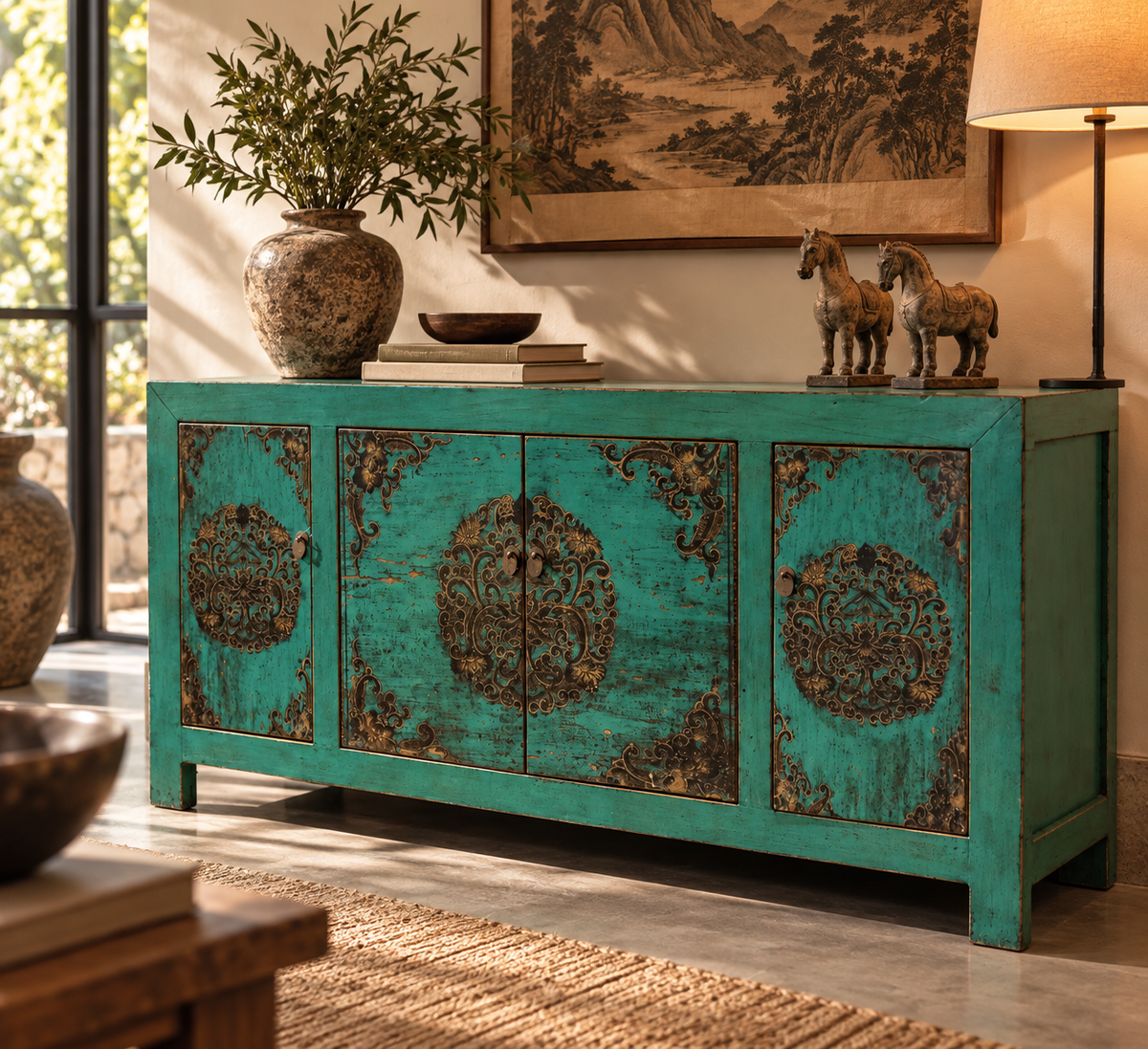 CREDENZA MONGOLIA 4 ANTE DECORATE