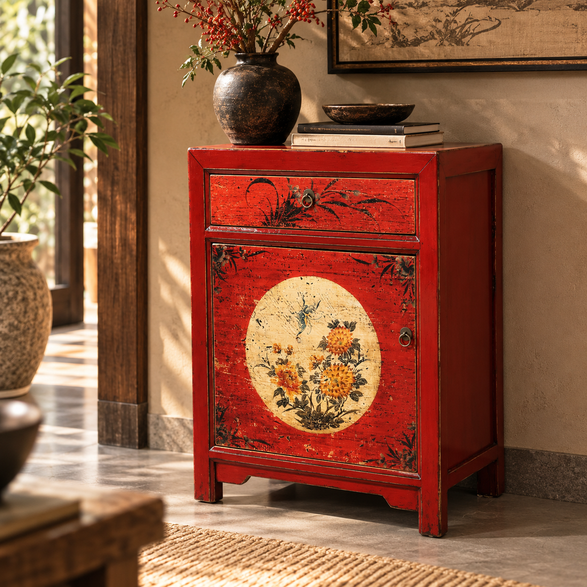 CREDENZINO MONGOLIA DECORATO