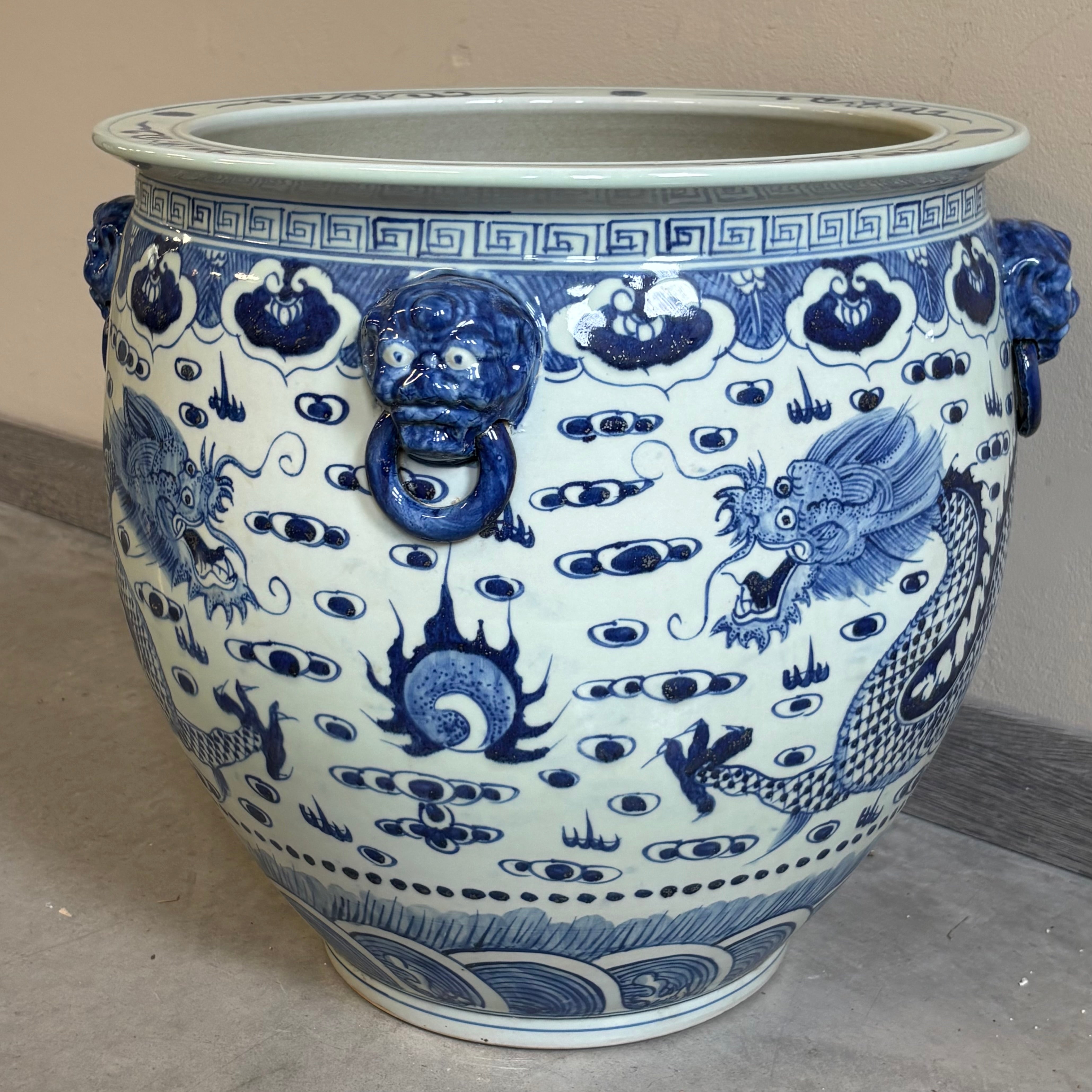 VASO CINESE CACHEPOT IN CERAMICA DECORATA