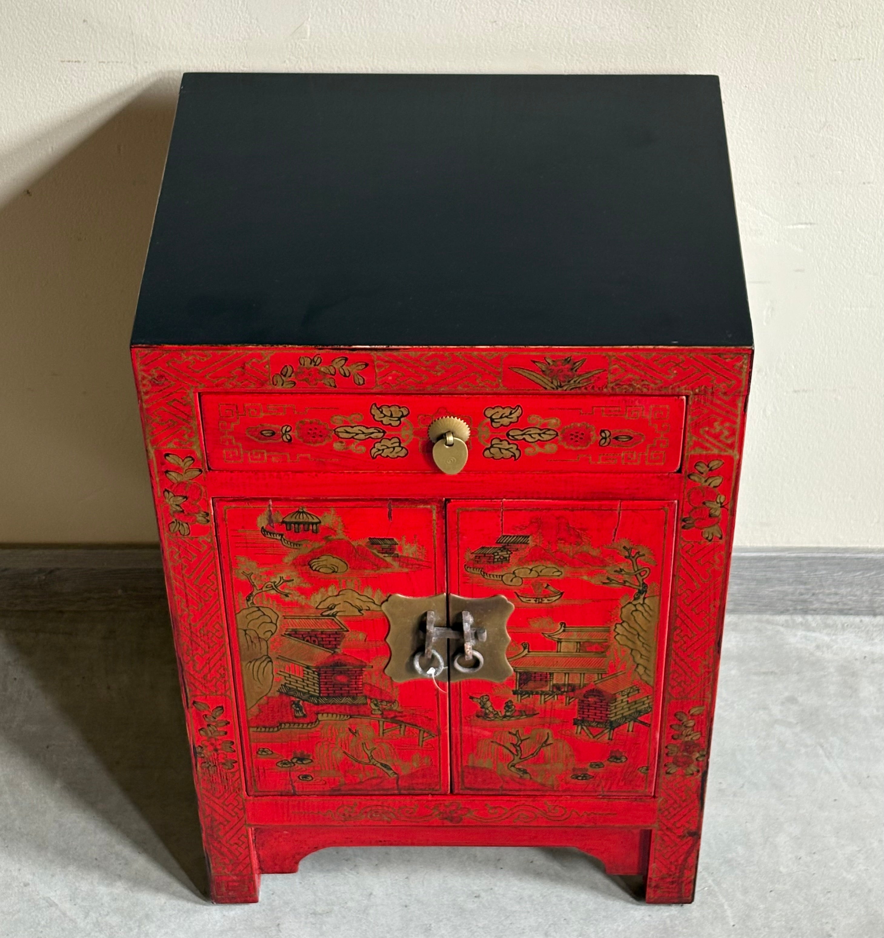 COMODINO CINESE DELLO SHANXI DECORATO