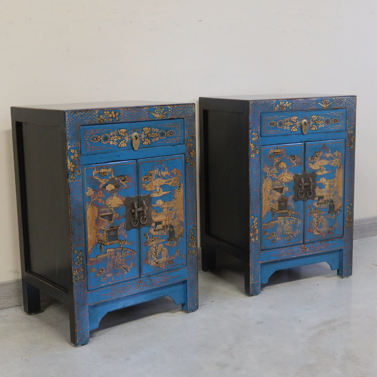 COMODINI CINESI SHANXI LACCA DECORATA