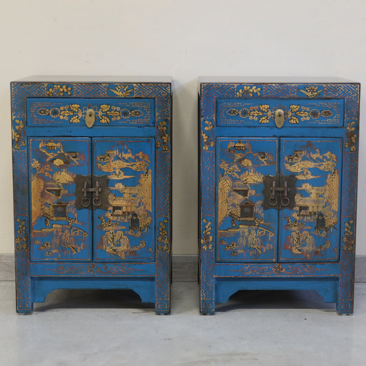 COMODINI CINESI SHANXI LACCA DECORATA
