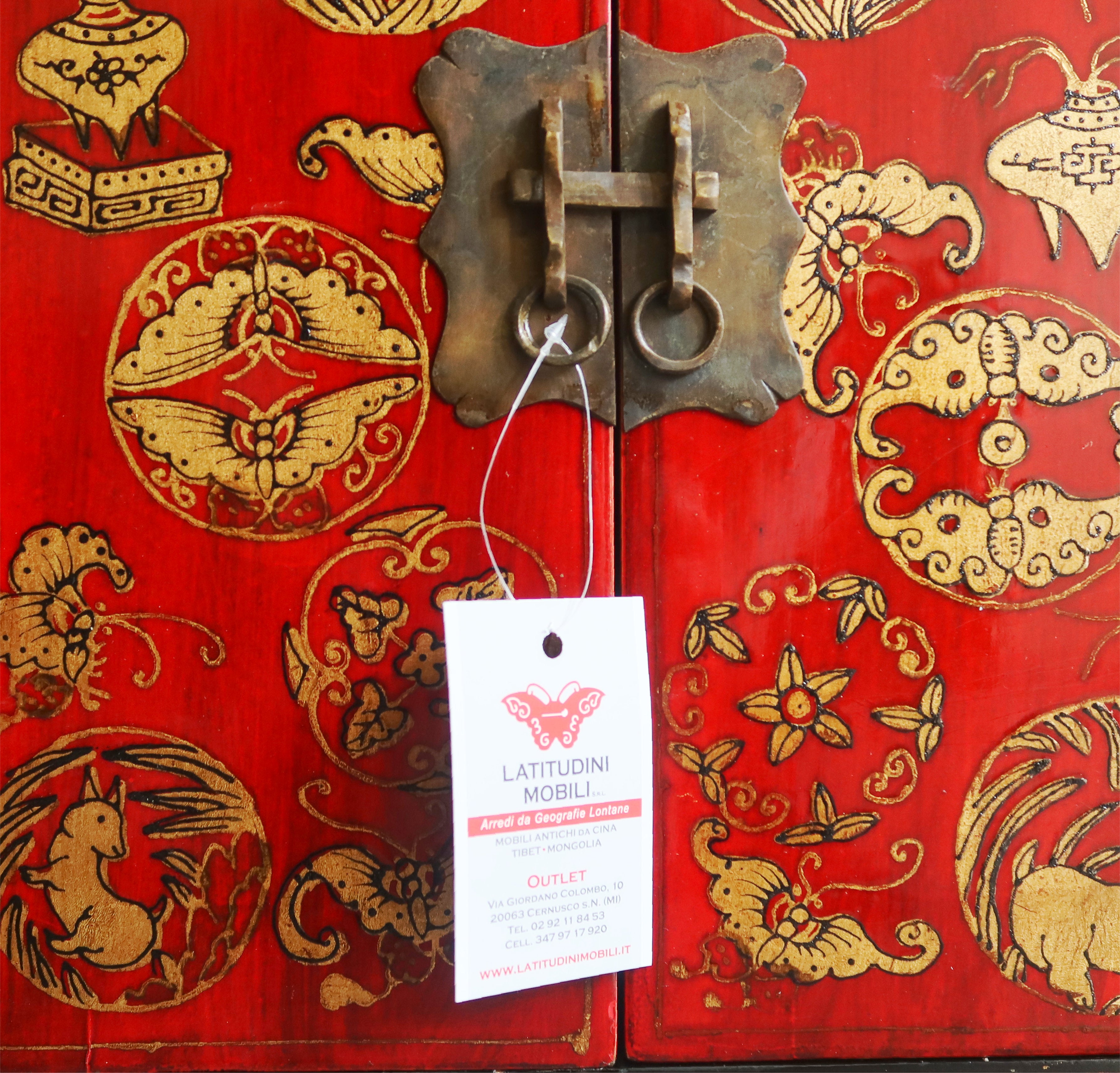 COMODINO CINESE DECORATO