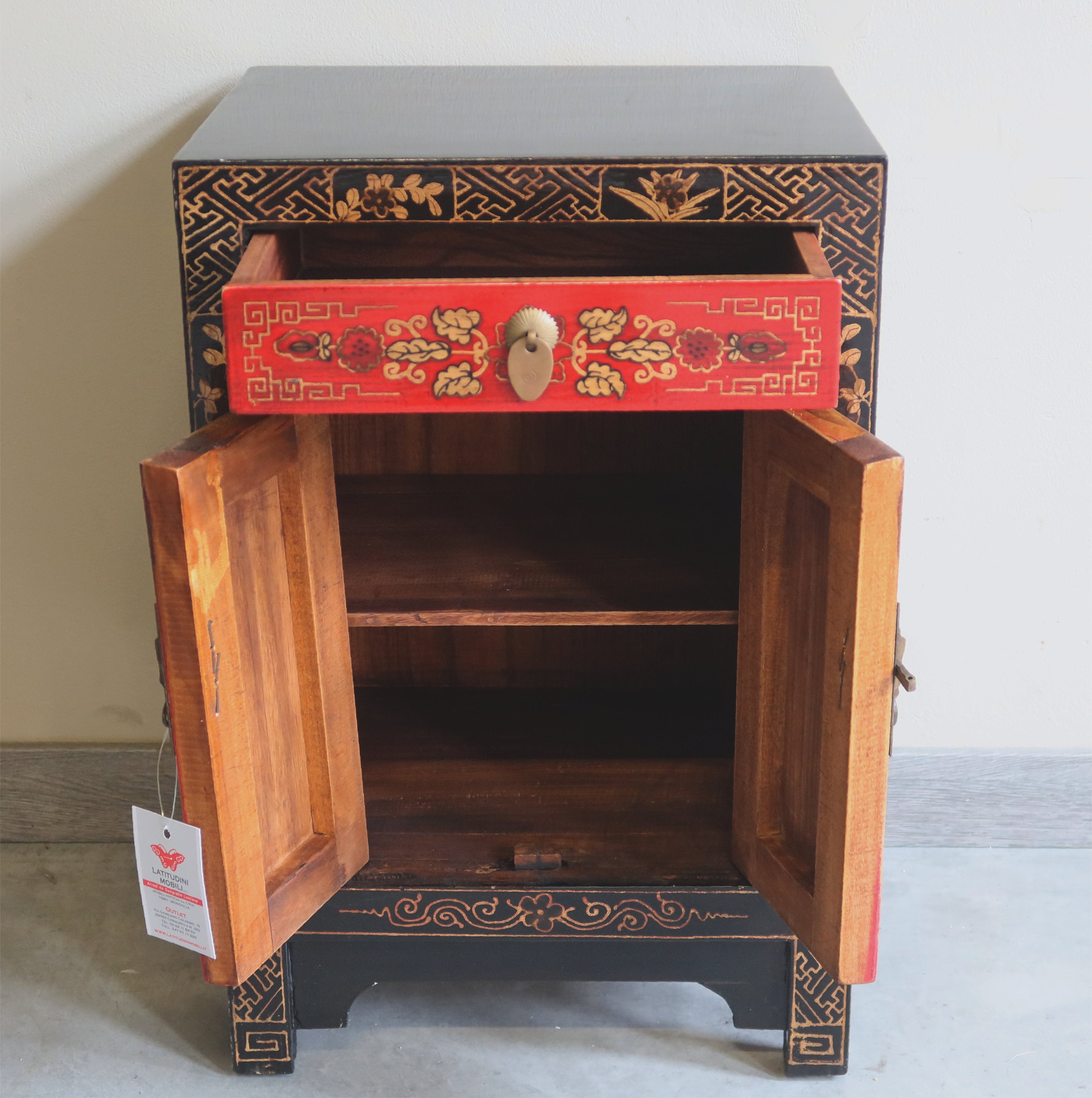 COMODINO CINESE DECORATO