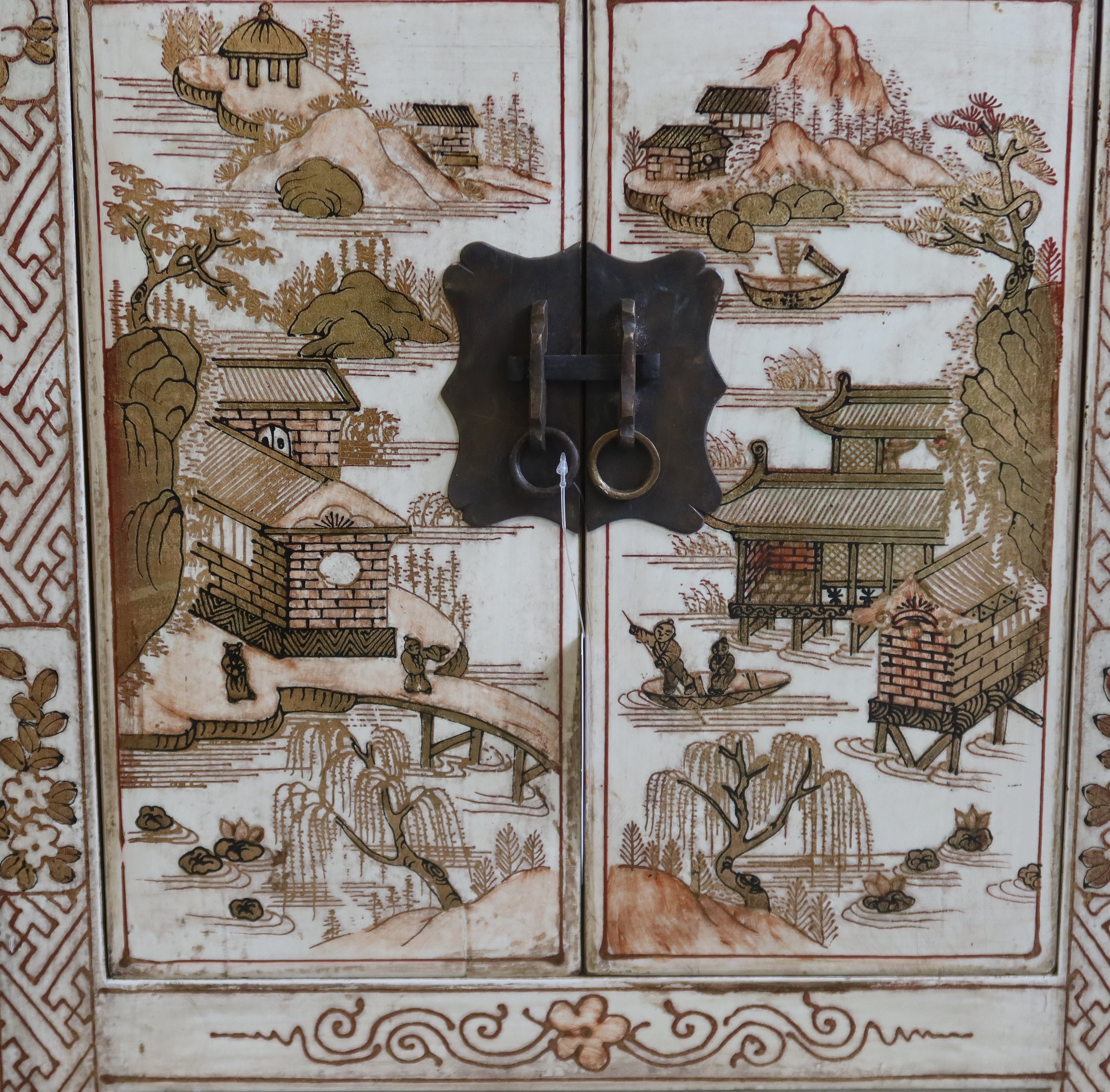 COMODINI CINESI SHANXI LACCA DECORATA