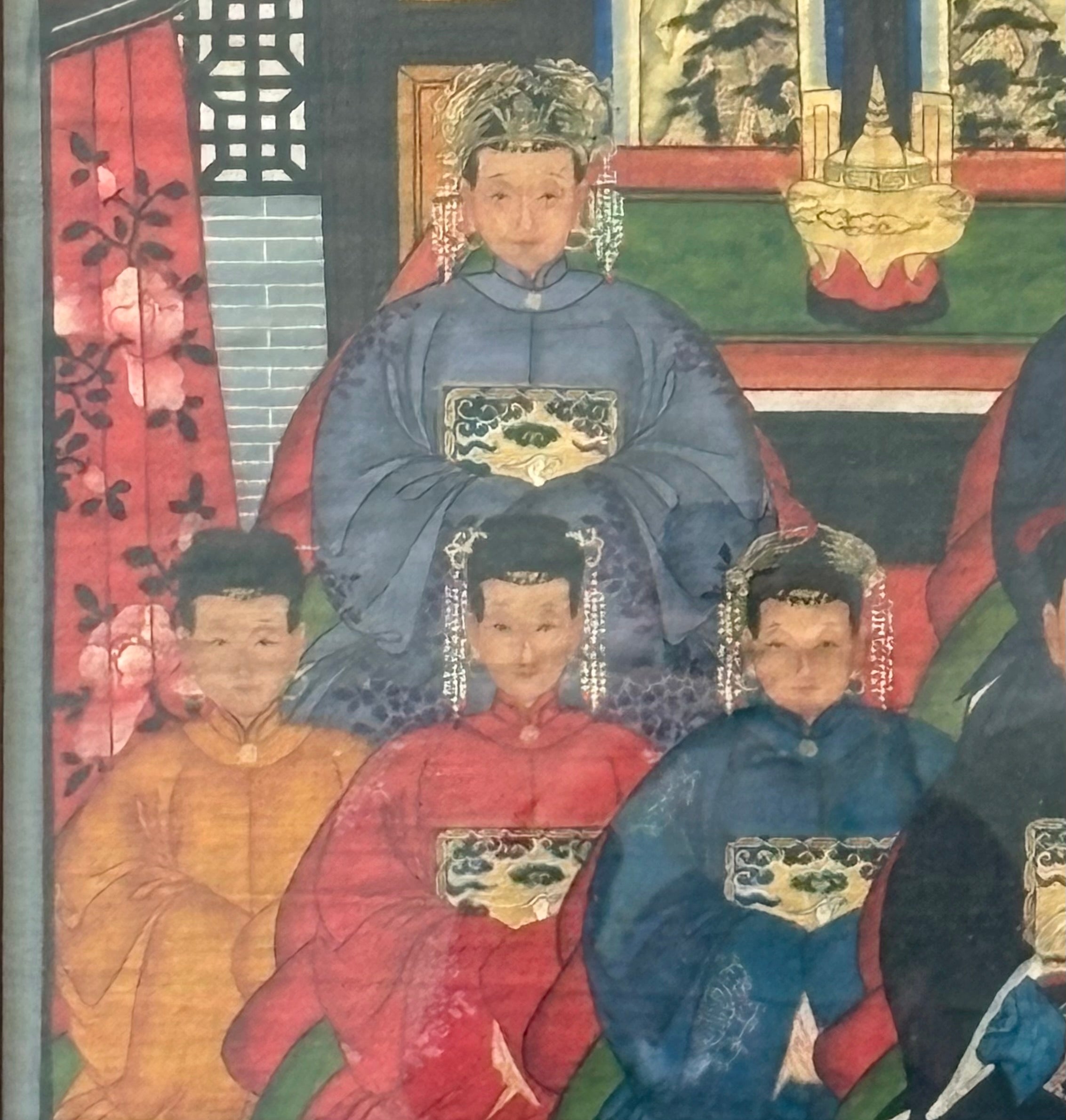 DIPINTO SU TELA "FAMIGLIA IMPERIALE" CINESE