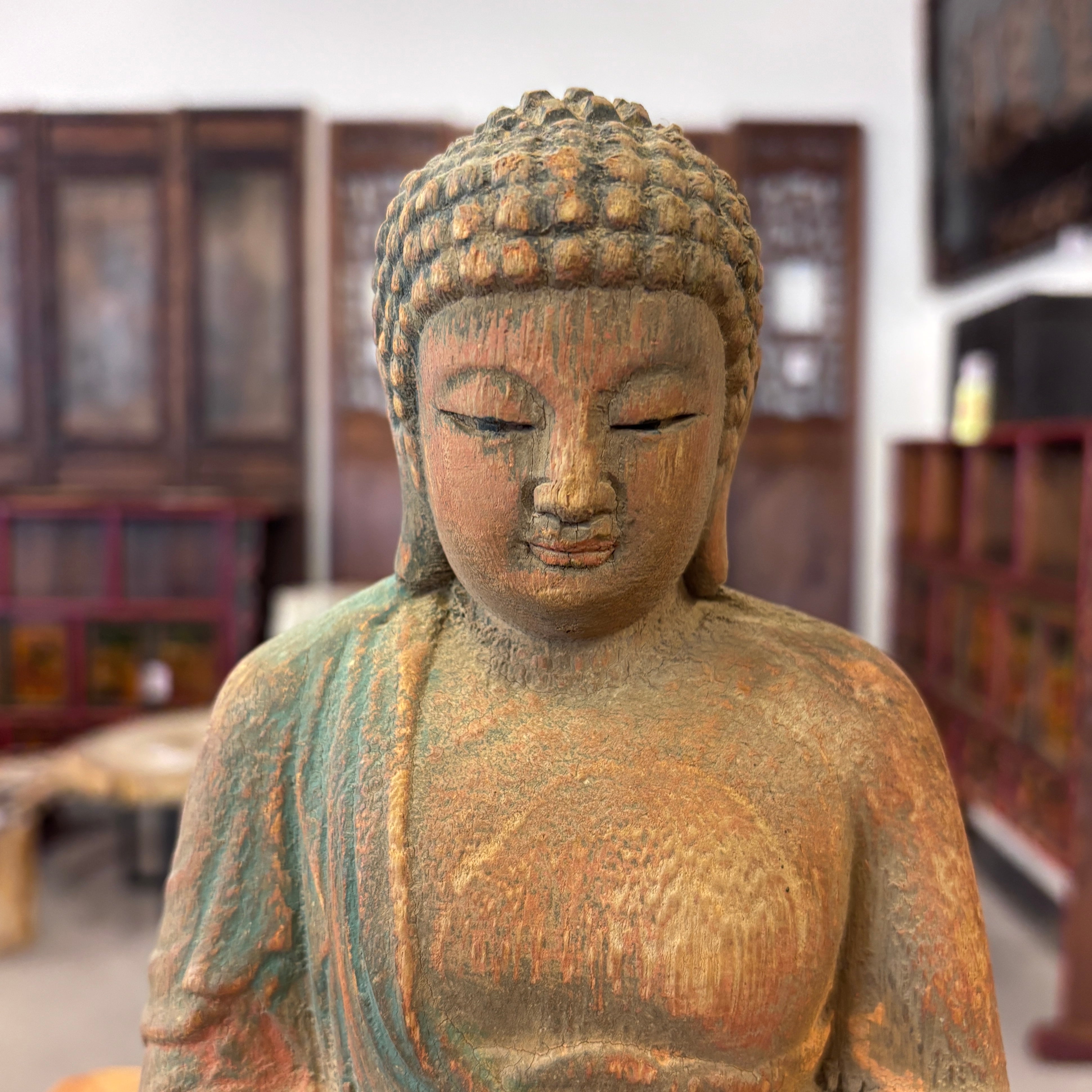 STATUETTA LIGNEA BUDDHISTA